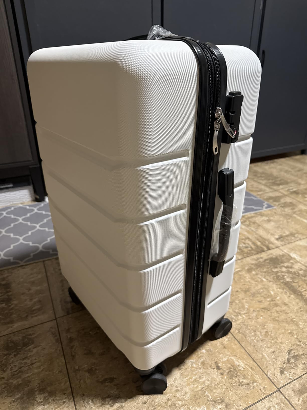 20 Inch Carry on Luggage, Lightweight Expandable Rolling Suit Case with TSA Lock, Hard Shell ABS Suitcase with Double Spinner Wheels, Blue customer photo 2