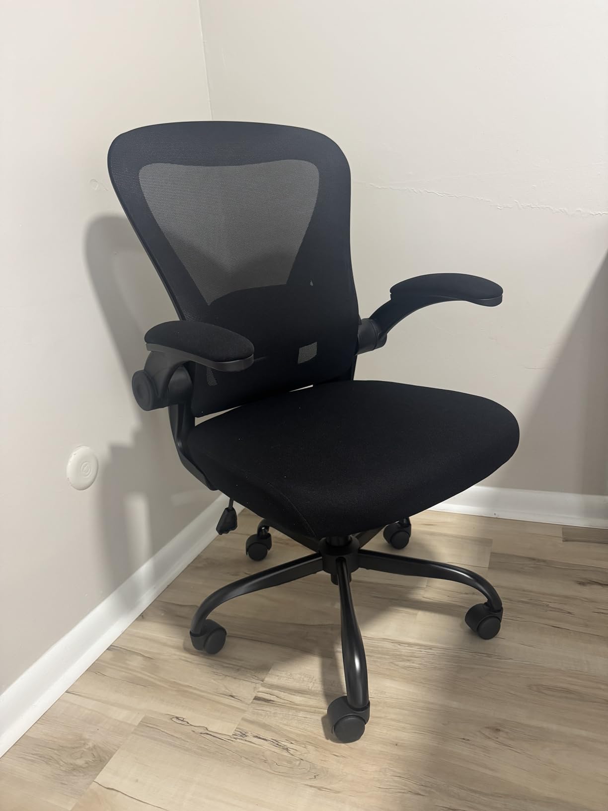 Office Chair, Ergonomic Office Chair with Headrest, Comfy Home Office Desk Chairs with Lumbar Support & Flip-up Armrests, 330LBS High Back Mesh Computer Desk Chair for Home Office, Black customer photo 1