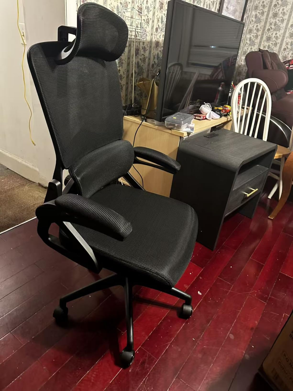 Ergonomic Office Chair,Mesh Office Chair with Lumbar Support,High Back Desk Chair with Flip-up Arms,400 lbs Big and Tall Computer Chair with Headrest,Comfy Desk Chairs (Black) customer photo 1