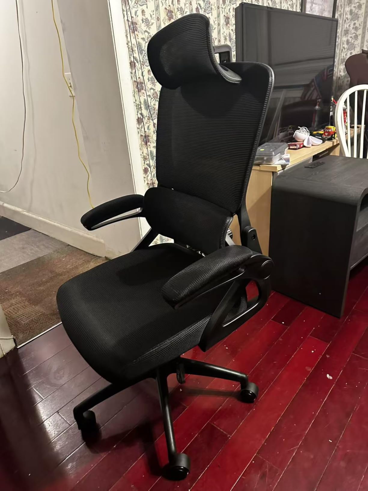 Ergonomic Office Chair,Mesh Office Chair with Lumbar Support,High Back Desk Chair with Flip-up Arms,400 lbs Big and Tall Computer Chair with Headrest,Comfy Desk Chairs (Black) customer photo 2