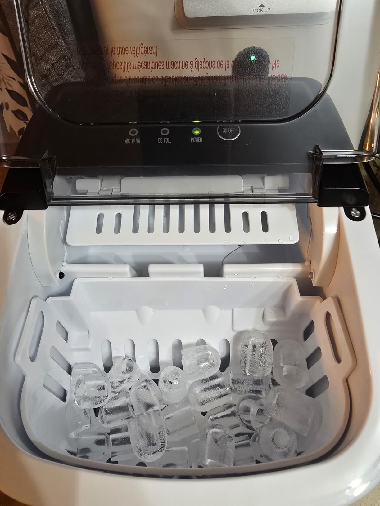 Kndko Nugget Ice Makers Countertop, 44lbs/24H Pebble Ice Machine with Self-Cleaning Dispenser, Soft Chewable Pellet Ice, 3.3lbs Storage for Home/Kitchen/Office/Party, Black customer photo 1