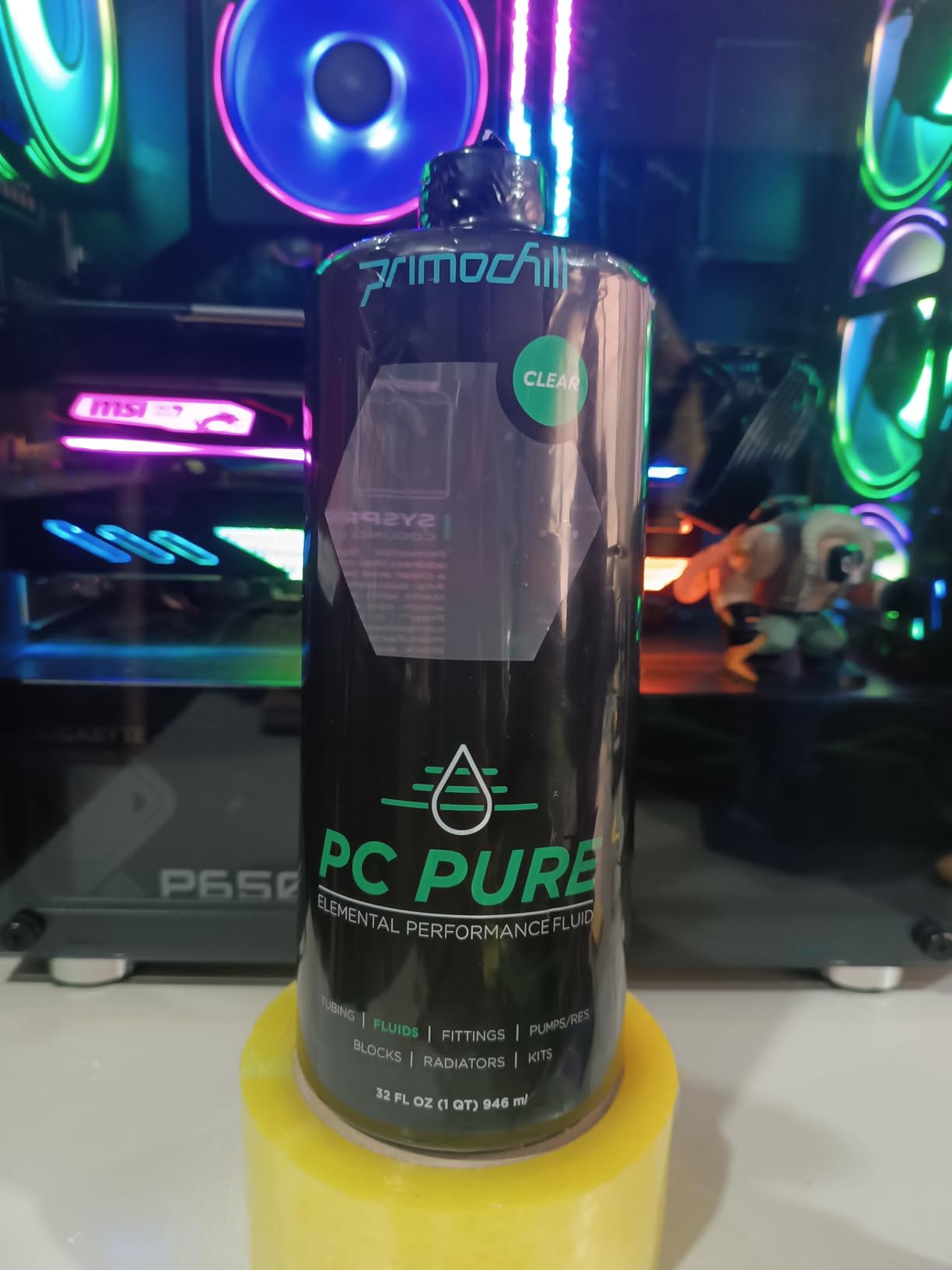 PrimoChill Pure - Computer WaterCooling Coolant, Ultra Performance, Low Viscosity, Low Chemical Content, Full Protection, Proudly Made in The USA (32oz/.9L) - Clear customer photo 1