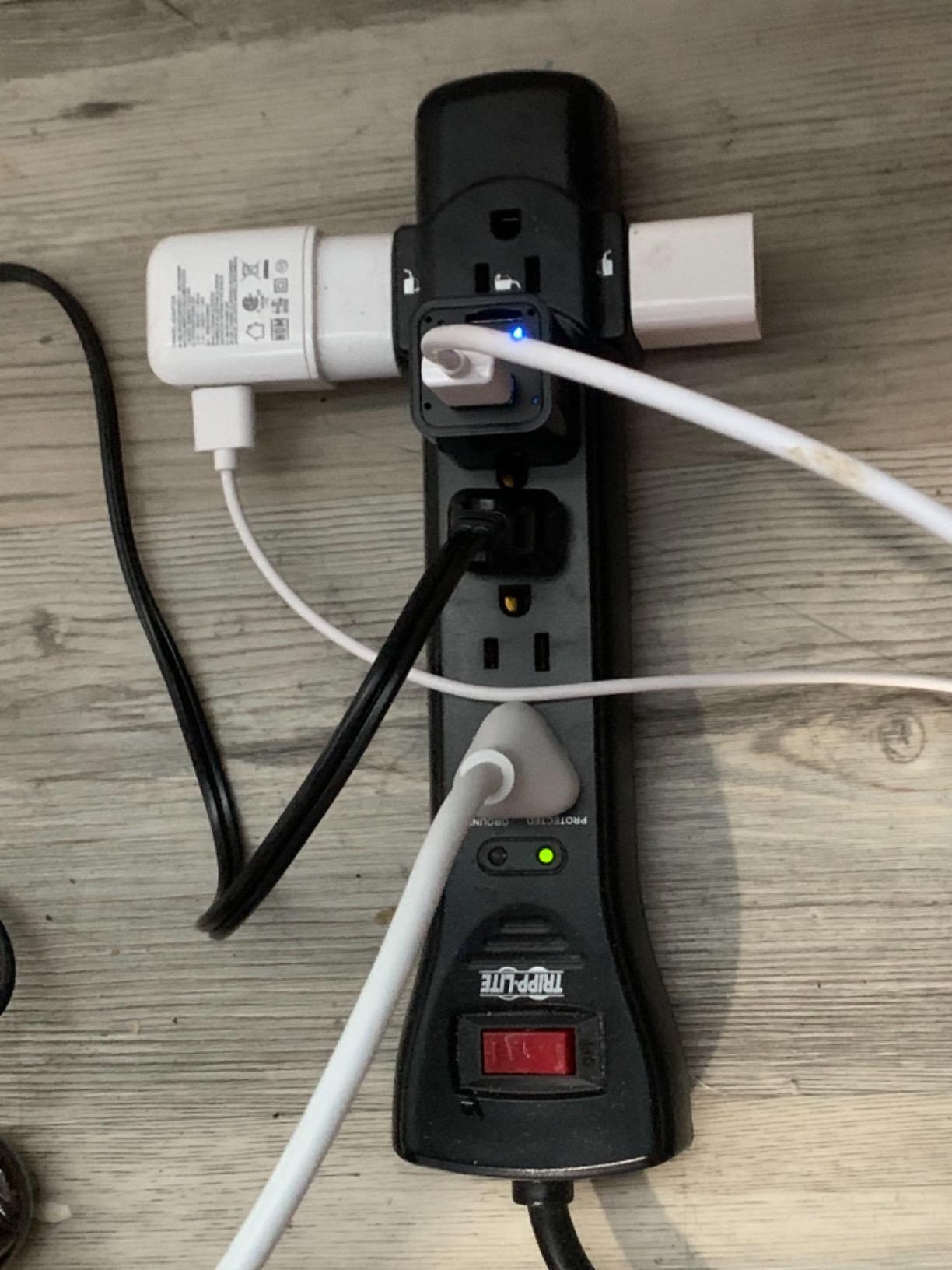 Eaton Tripp Lite Series SUPER7B Flat Plug Power Strip Surge Protector, 7 Outlets, 7ft Extension Cord, 2160 Joules, UL Listed & Certified, Black, Lifetime Manufacturer's Warranty & $75,000 Insurance customer photo 1