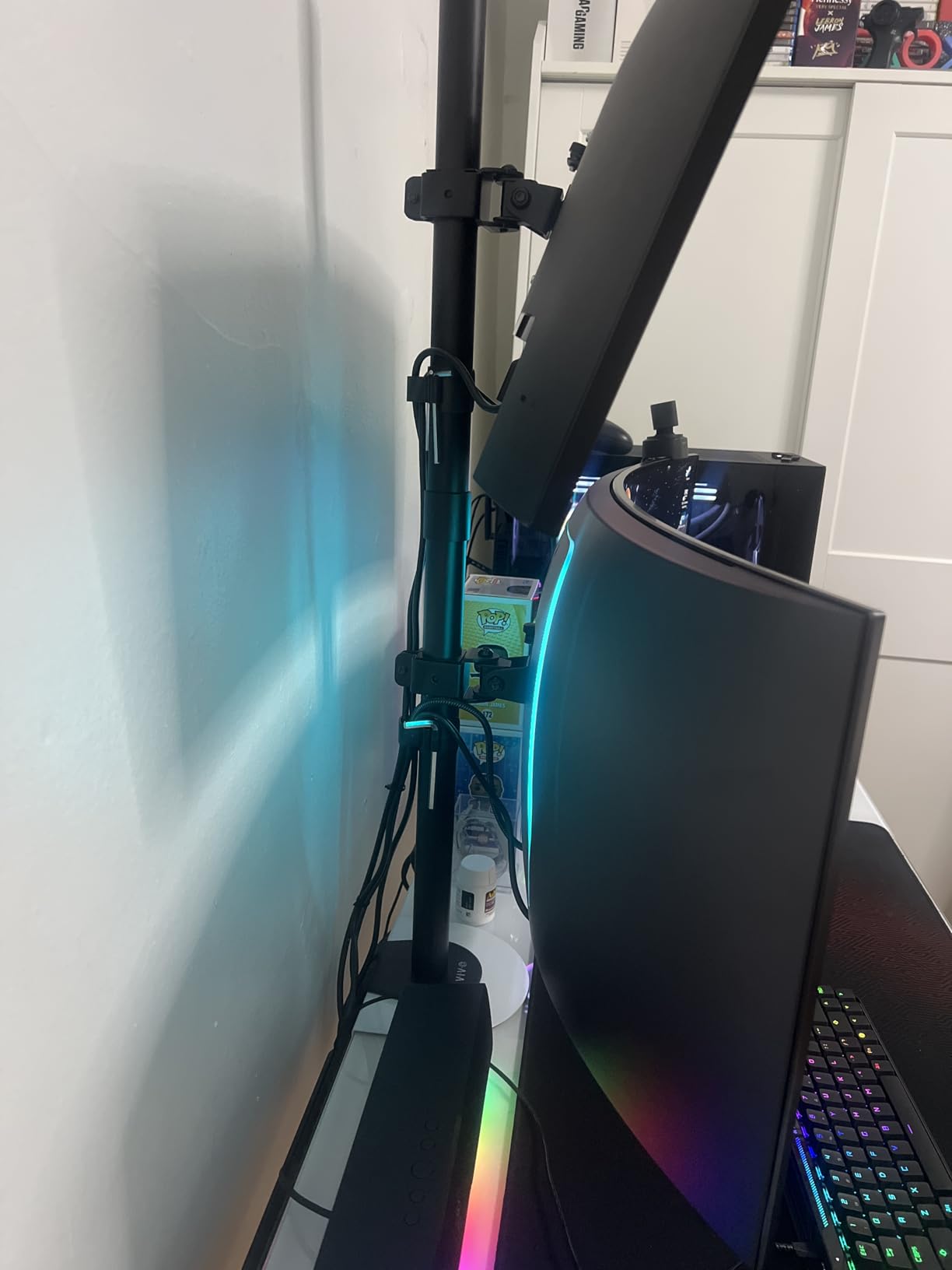 VIVO Dual Vertically Stacked Monitor Desk Mount, Extra Tall Adjustable Stand for 2 Ultrawides up to 34 inches, 22 lbs Capacity, Black, STAND-V002T customer photo 1