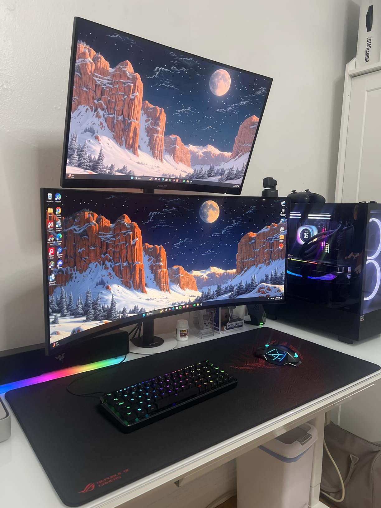 VIVO Dual Vertically Stacked Monitor Desk Mount, Extra Tall Adjustable Stand for 2 Ultrawides up to 34 inches, 22 lbs Capacity, Black, STAND-V002T customer photo 2