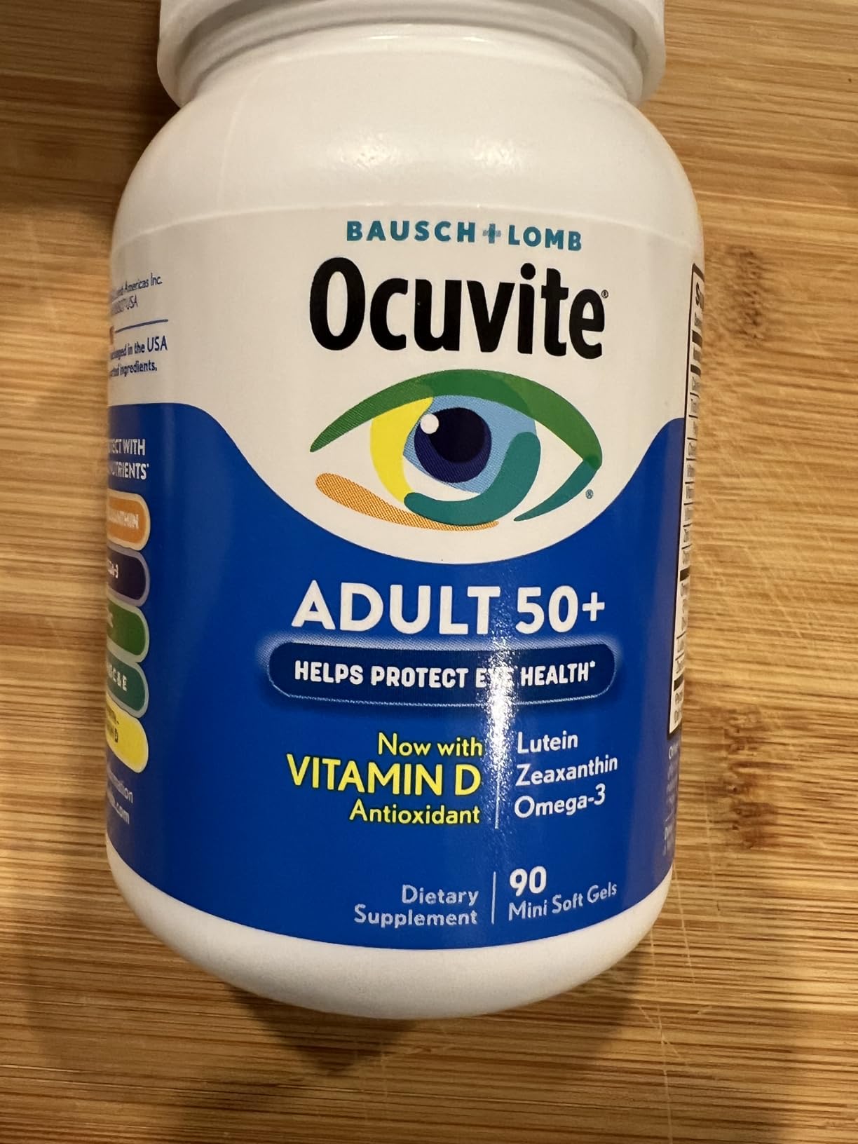 Ocuvite 50+ Eye Vitamin & Mineral Supplement, Multivitamin for Vision & Ocular Health with Omega-3, Zinc, Vitamins C & E, Lutein & Zeaxanthin, Zinc Supplements for Women and Men, 90 Softgels customer photo 1