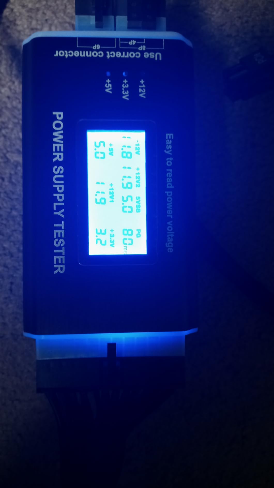 20+4 Pin LCD Computer Power Supply Tester for SATA IDE HDD ATX ITX BYI Connectors-Black customer photo 1