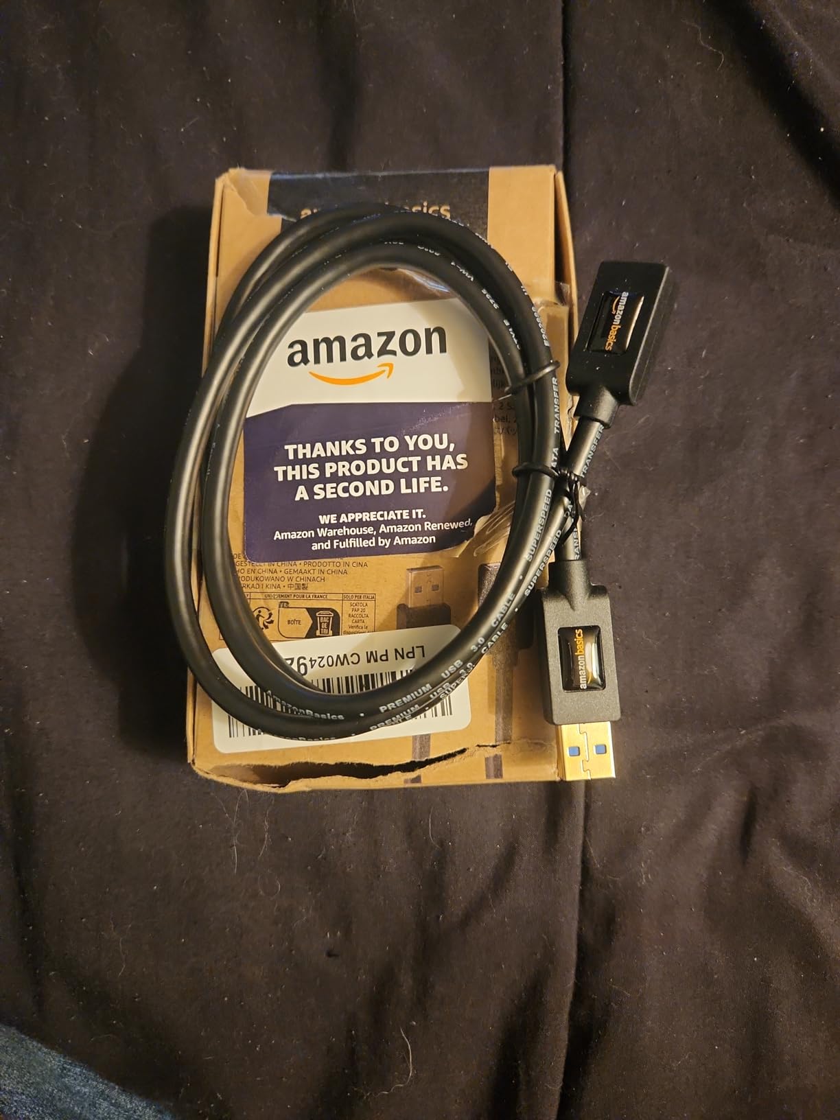 Amazon Basics 2-Pack USB 3.0 Extension Cable, Fast Data Transfer 4.8Gbps, USB-A Male to Female, Gold-Plated Connectors, 3 Foot, Black customer photo 2