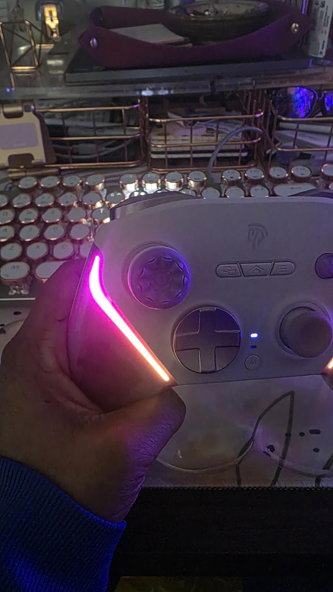 KontrolFreek FPS Freek Galaxy Purple for PlayStation 4 (PS4) and PlayStation 5 (PS5) | Performance Thumbsticks | 1 High-Rise, 1 Mid-Rise | Purple customer photo 1