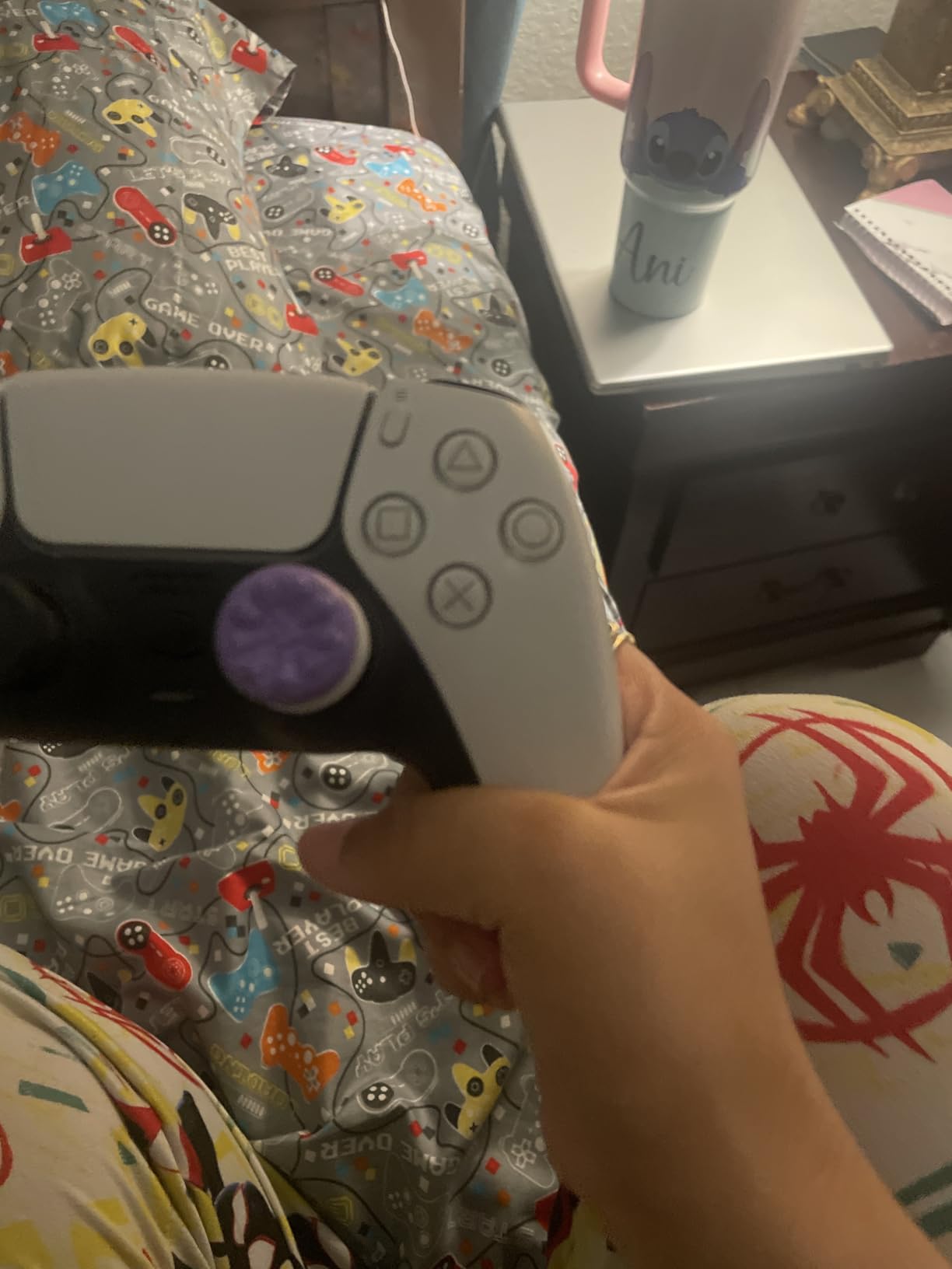 KontrolFreek FPS Freek Galaxy Purple for PlayStation 4 (PS4) and PlayStation 5 (PS5) | Performance Thumbsticks | 1 High-Rise, 1 Mid-Rise | Purple customer photo 2