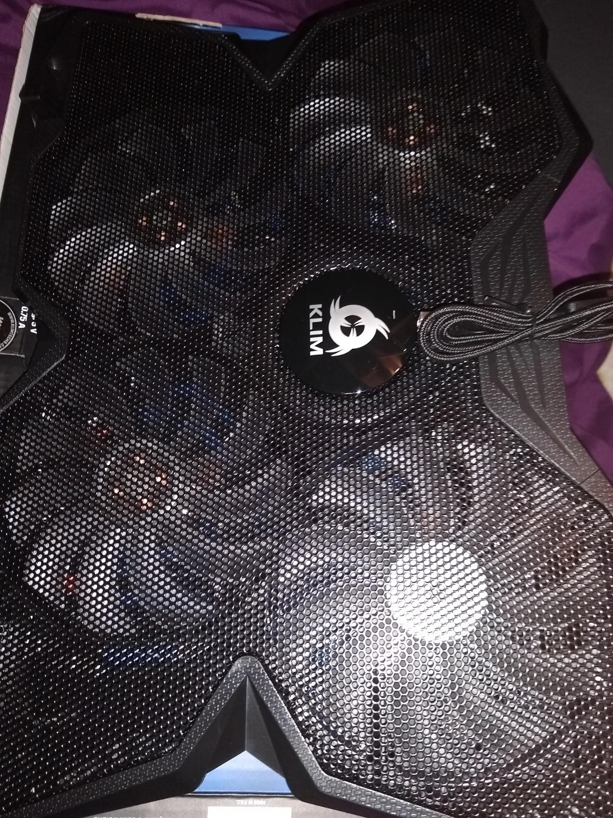 KLIM Wind Laptop Cooling Pad - More Than 500 000 Units Sold - New Version - The Most Powerful Rapid Action Cooling Fan - Laptop Stand with 4 Cooling Fans at 1200 RPM - USB Fan - PS5 PS4 - Blue customer photo 1