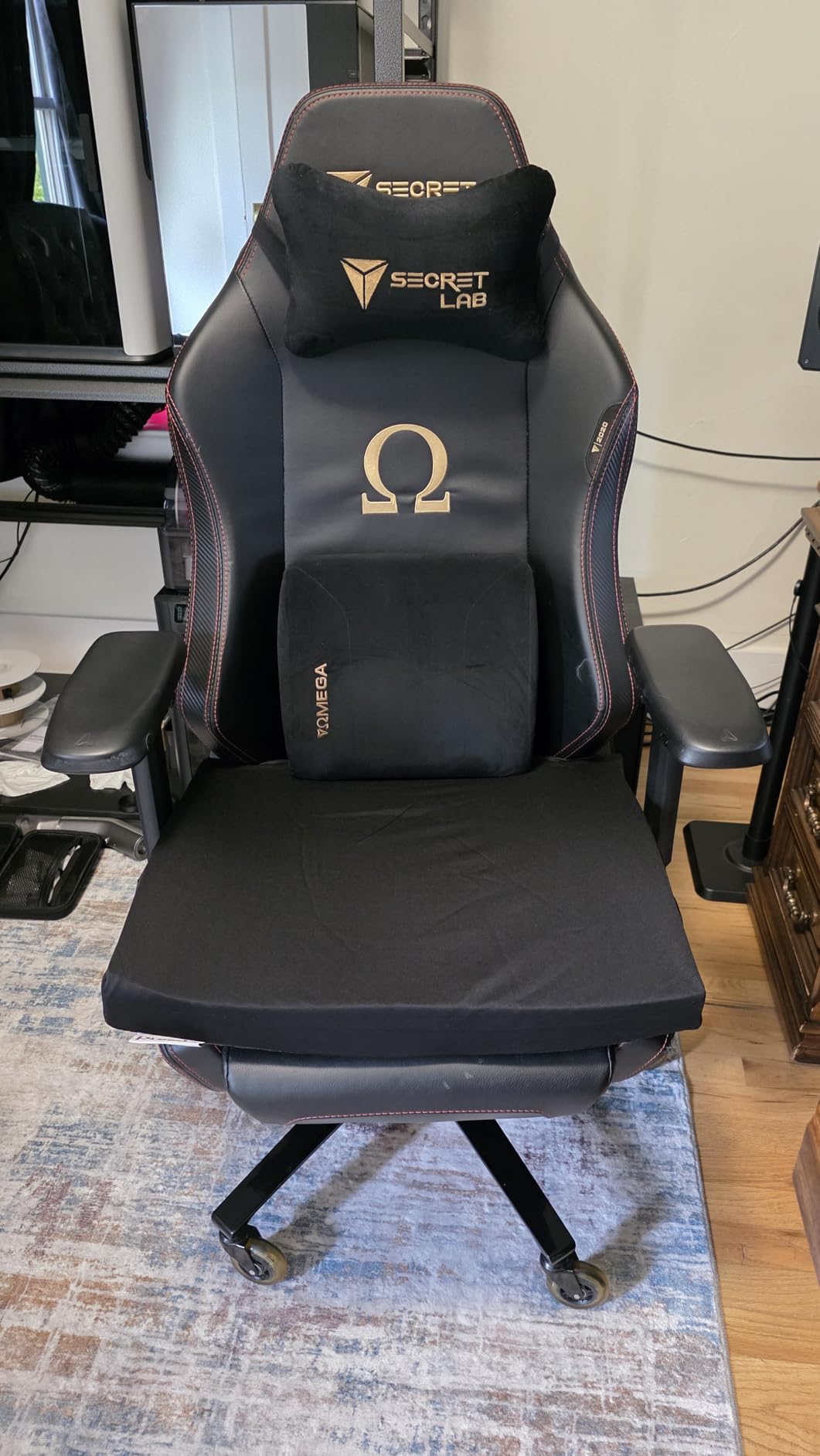 Purple Back Cushion | Pressure Reducing Grid Designed for Ultimate Comfort | Designed for Chairs, Gaming, and Travel | Made in The USA customer photo 1