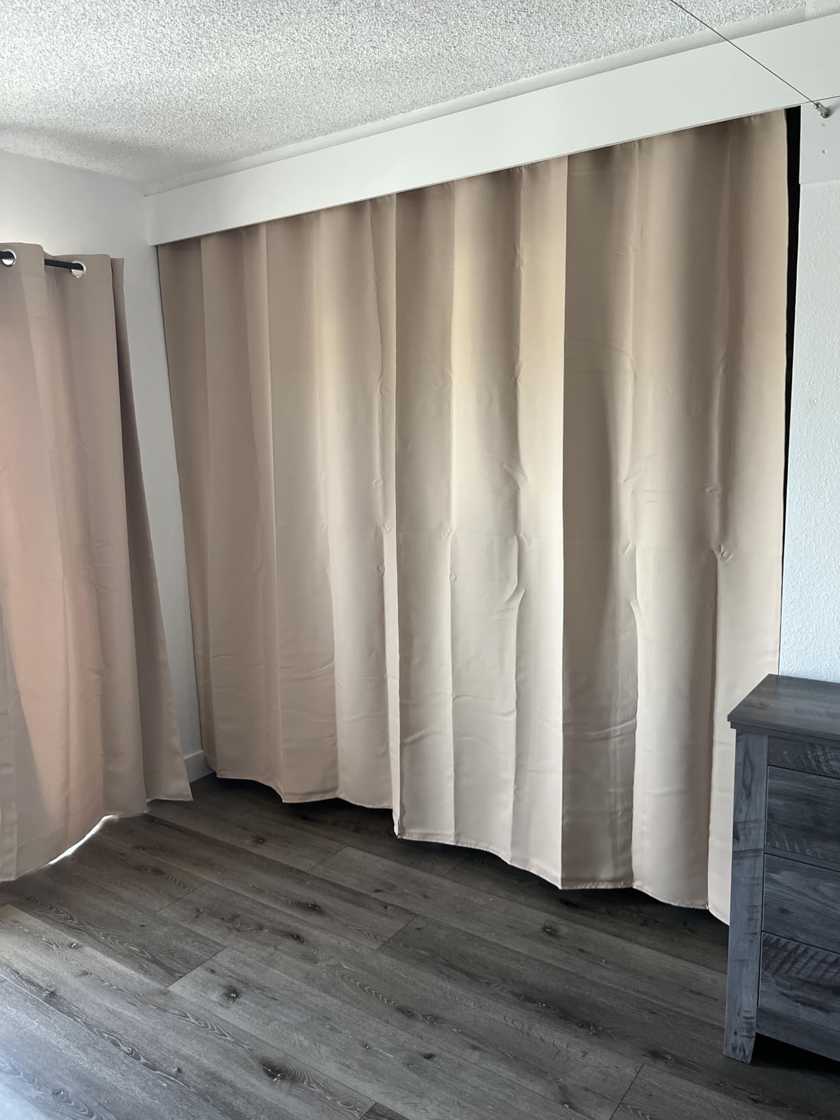 NICETOWN Halloween Pitch Black Solid Thermal Insulated Grommet Blackout Curtains/Drapes for Bedroom Window (2 Panels, 42 inches Wide by 63 inches Long, Black) customer photo 2