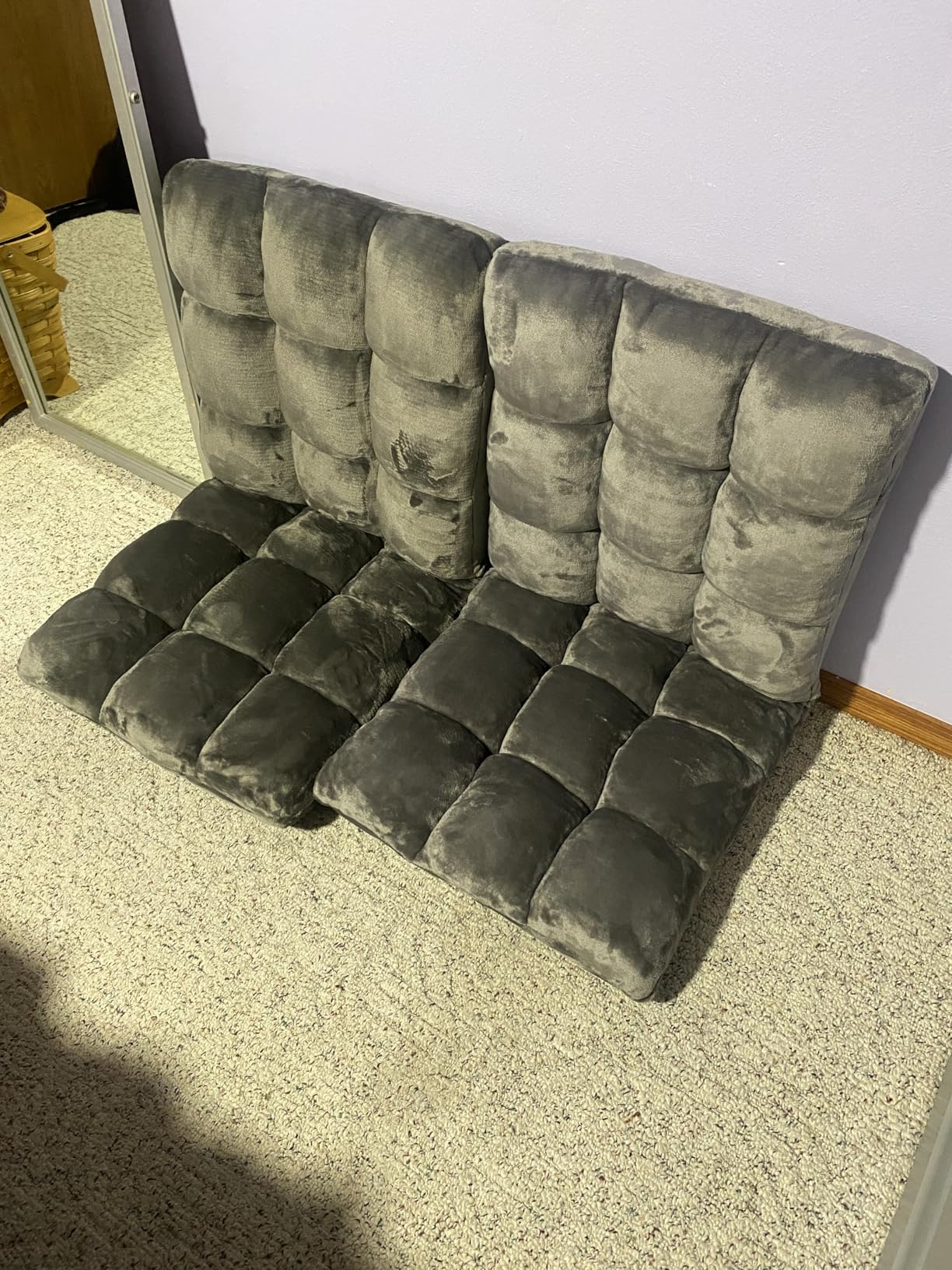 BIRDROCK HOME Adjustable Memory Foam Floor Chair - Ideal for Gaming, Reading, Meditation - Comfortable and Versatile - Suitable for Kids and Teenagers - Comfy Foldable Floor Seat - Grey customer photo 1
