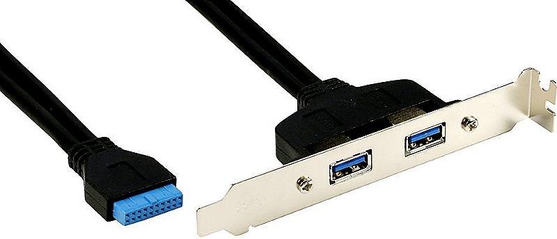 RIITOP 2 Ports USB 3.0 Female Back Panel to MB 20pin Header Connector Cable Adapter with PCI Slot Plate Bracket 1.5ft customer photo 2