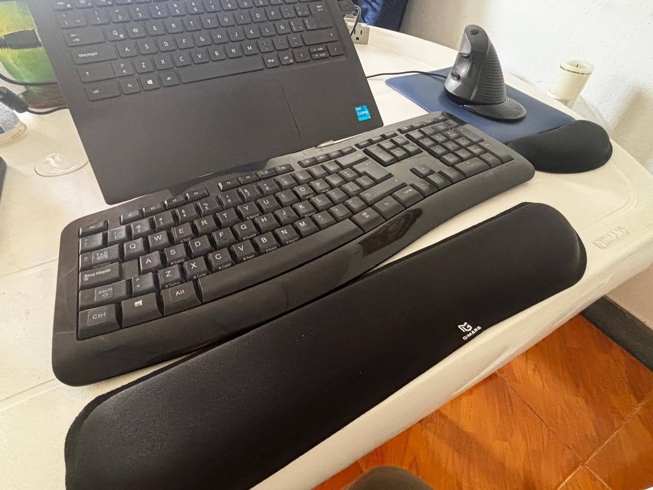 Gimars Upgrade Enlarge Silky and Superfine Fabric Gel Memory Foam Keyboard Wrist Rest Set, Ergonomic Keyboard Mouse Wrist Support for Typing Pain Relief, Comfort for Office, Gaming, Computer customer photo 1