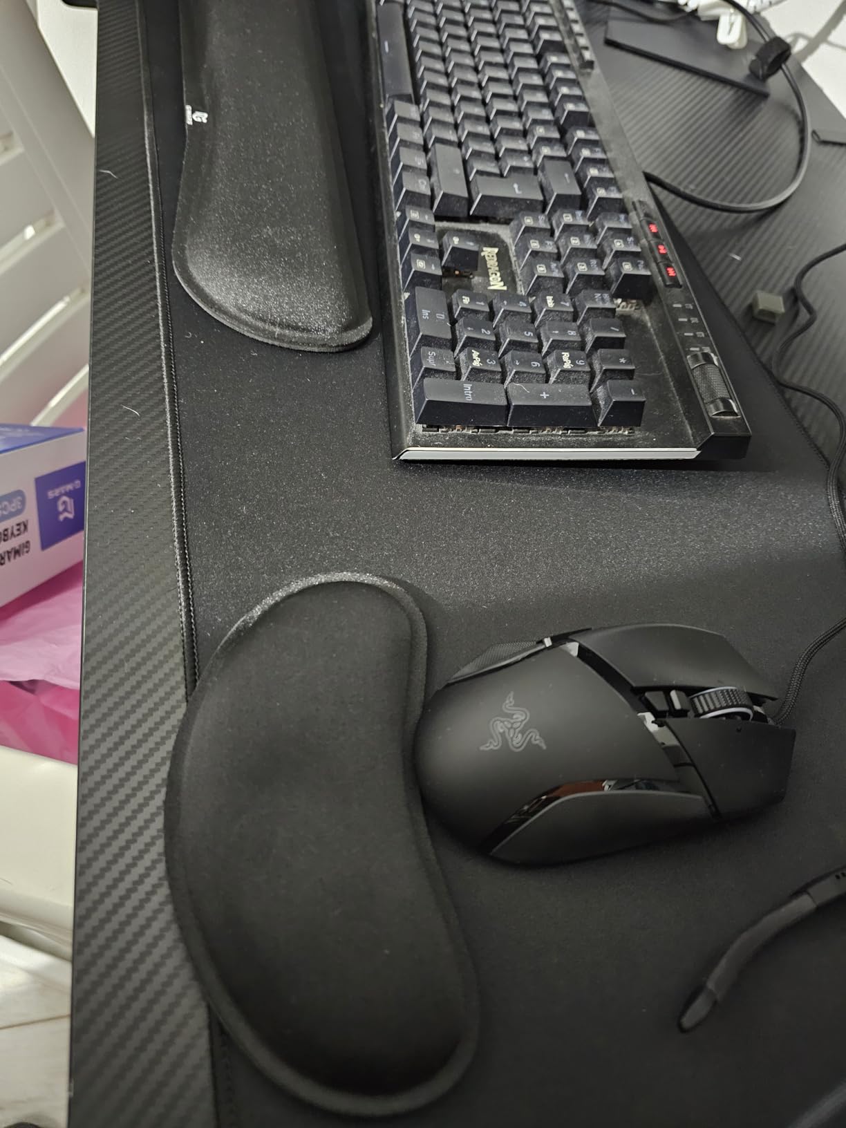 Gimars Upgrade Enlarge Silky and Superfine Fabric Gel Memory Foam Keyboard Wrist Rest Set, Ergonomic Keyboard Mouse Wrist Support for Typing Pain Relief, Comfort for Office, Gaming, Computer customer photo 2