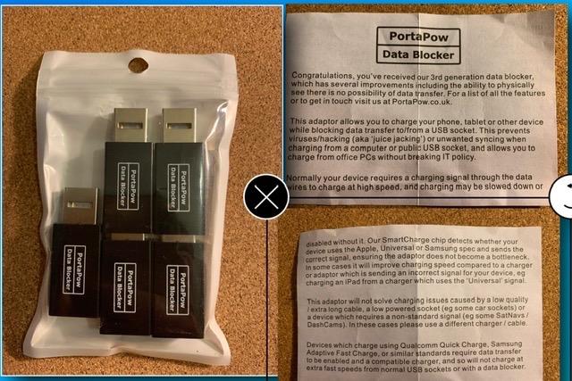 PortaPow USB Data Blocker (Black 5 Pack) - Protect Against Juice Jacking customer photo 1