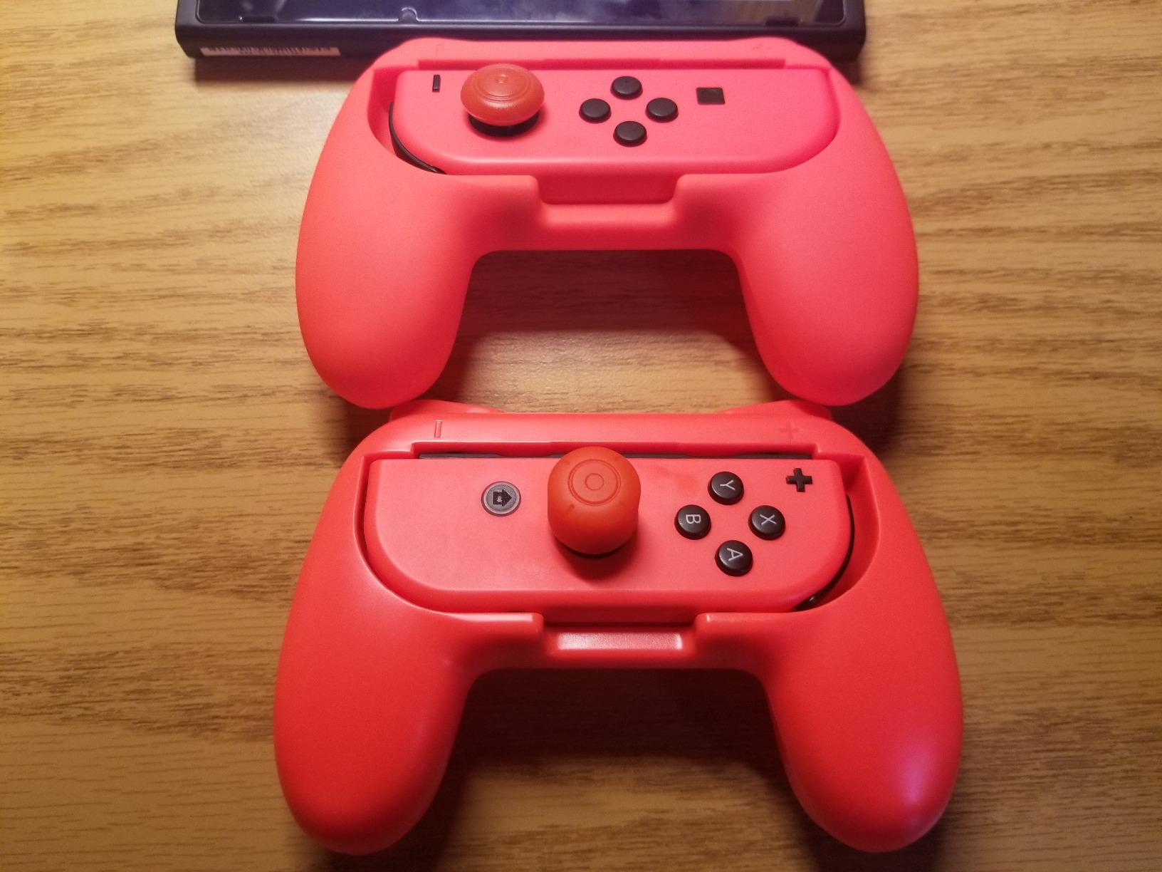 FASTSNAIL Grips Compatible with Nintendo Switch for Joy Con & OLED Model for Joycon, Wear-Resistant Handle Kit and Non-Slip Thumb Grips for Switch Joycon 1 Controller 2 Pack for Wii Skins (Black) customer photo 2