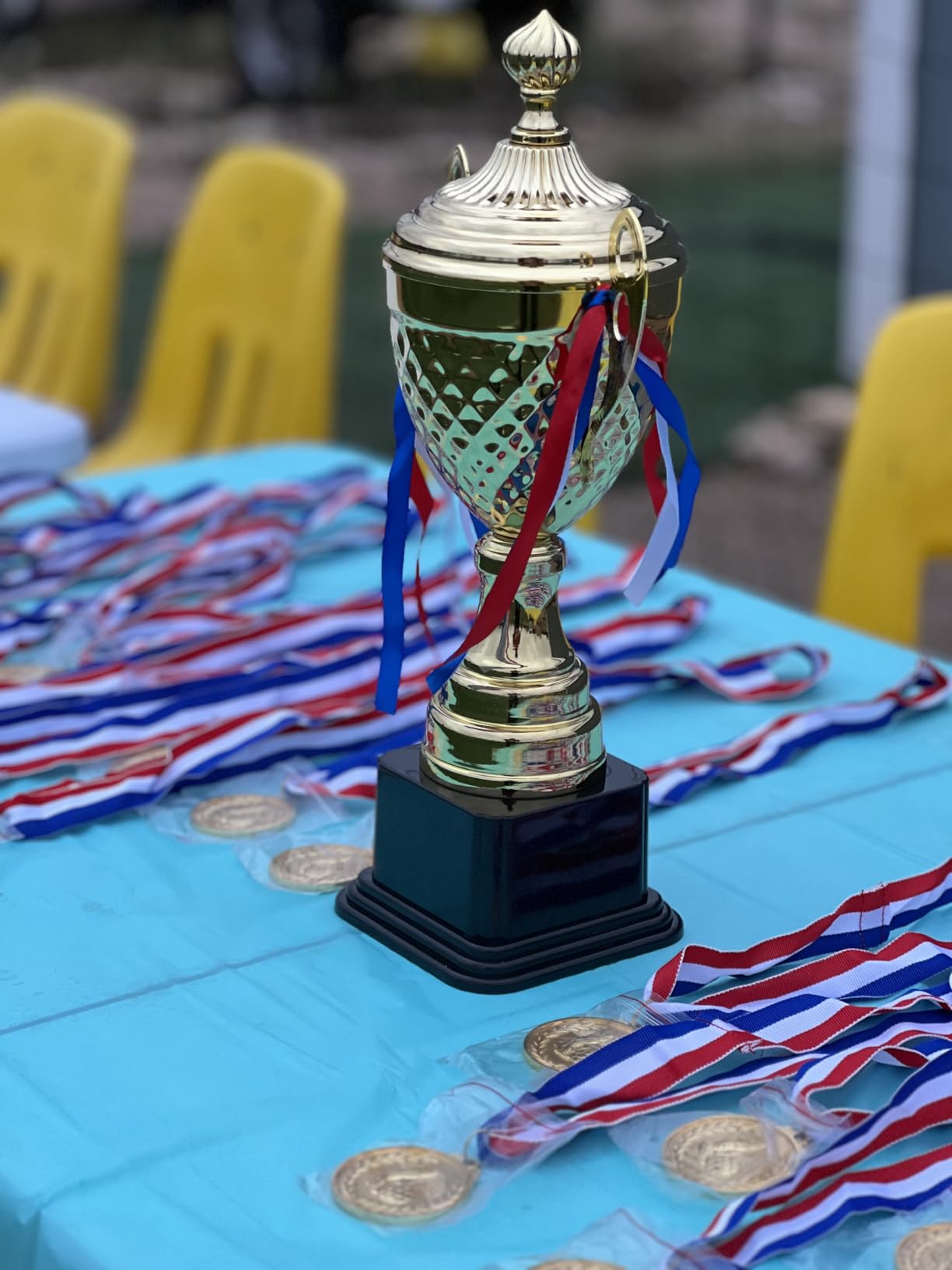 Juvale Gold Trophy Cup - Tournament & Championship Trophy Award - Versatile Awards for Soccer, Basketball & Golf - Rewards for Adults & Kids - 15.2 x 7.5 x 5 in customer photo 1