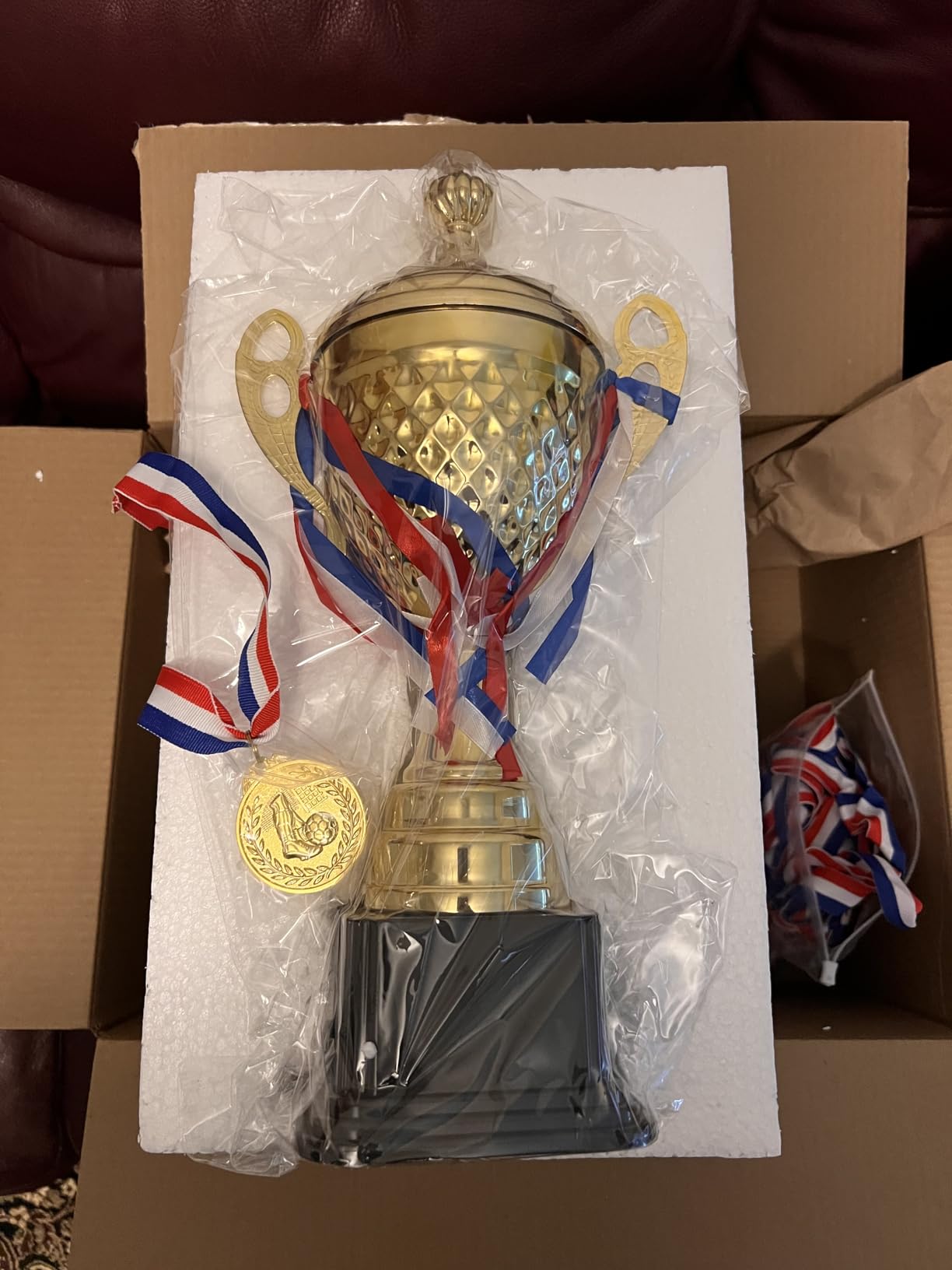 Juvale Gold Trophy Cup - Tournament & Championship Trophy Award - Versatile Awards for Soccer, Basketball & Golf - Rewards for Adults & Kids - 15.2 x 7.5 x 5 in customer photo 2