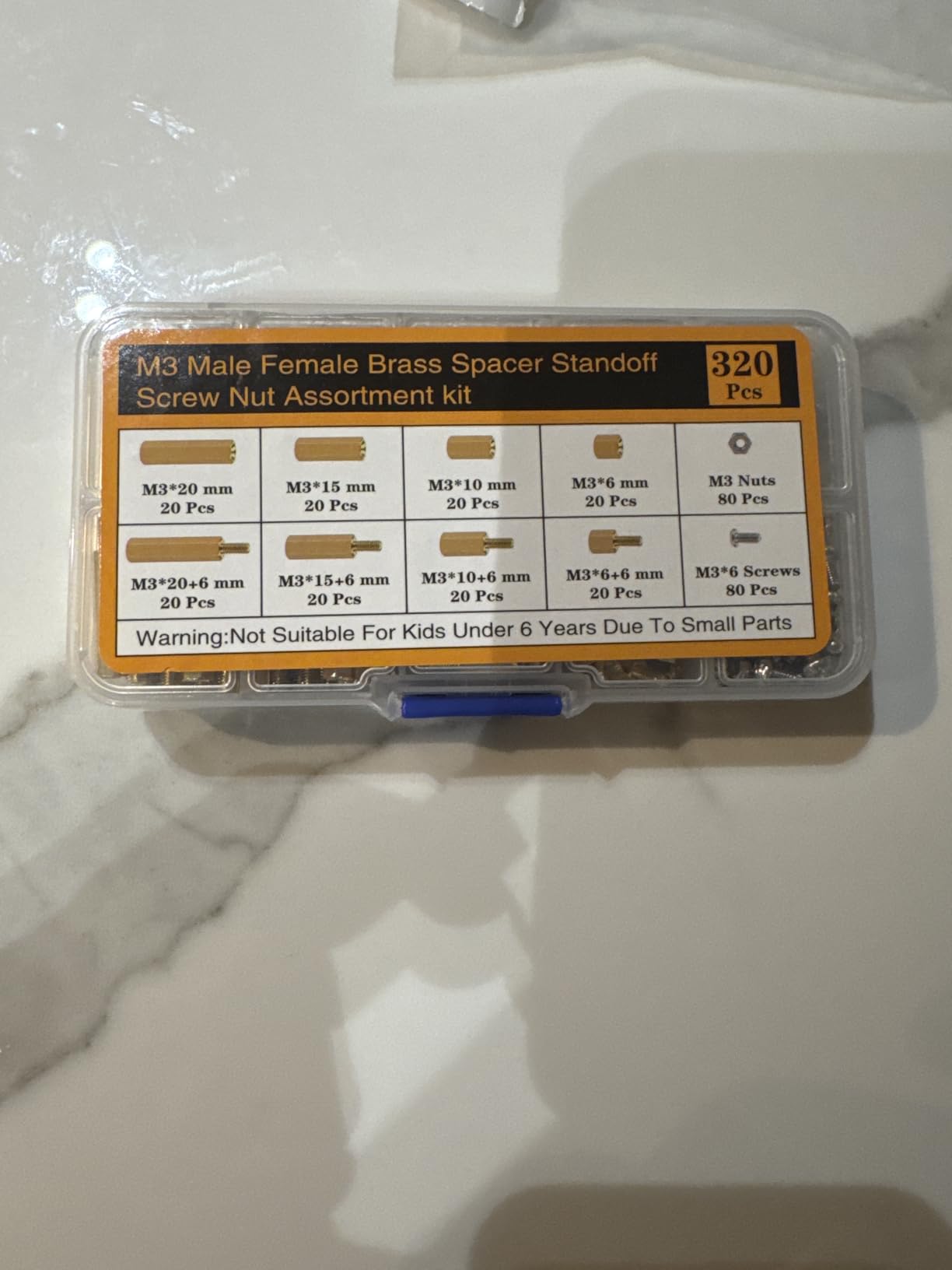 320Pcs M3 Motherboard Standoffs&Screws&Nuts Kit, Hex Male-Female Brass Spacer Standoffs, Laptop Screws for DIY Computer Build, Electronic Projects, Raspberry Pi, Circuit Board etc. customer photo 1