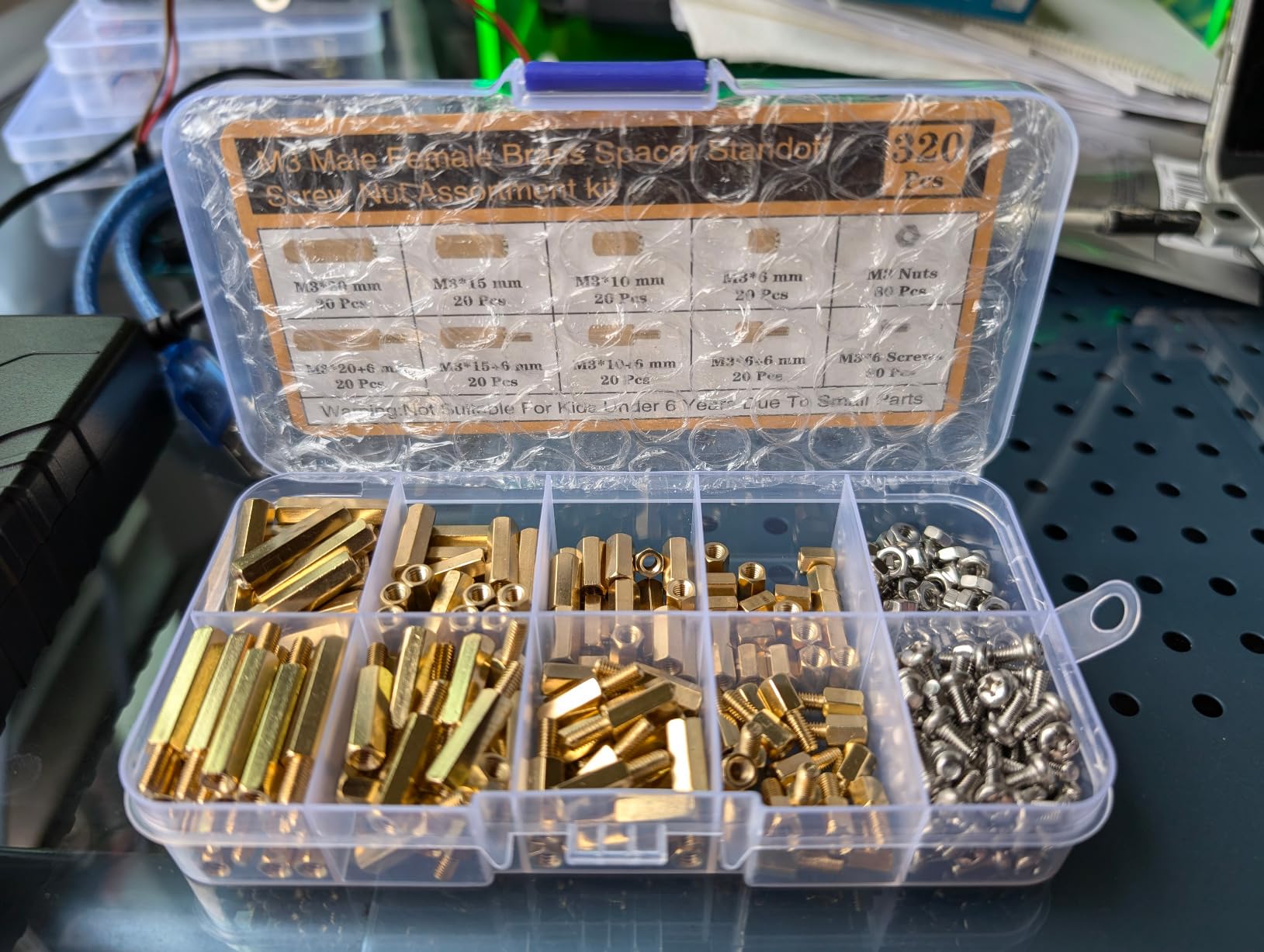 320Pcs M3 Motherboard Standoffs&Screws&Nuts Kit, Hex Male-Female Brass Spacer Standoffs, Laptop Screws for DIY Computer Build, Electronic Projects, Raspberry Pi, Circuit Board etc. customer photo 2
