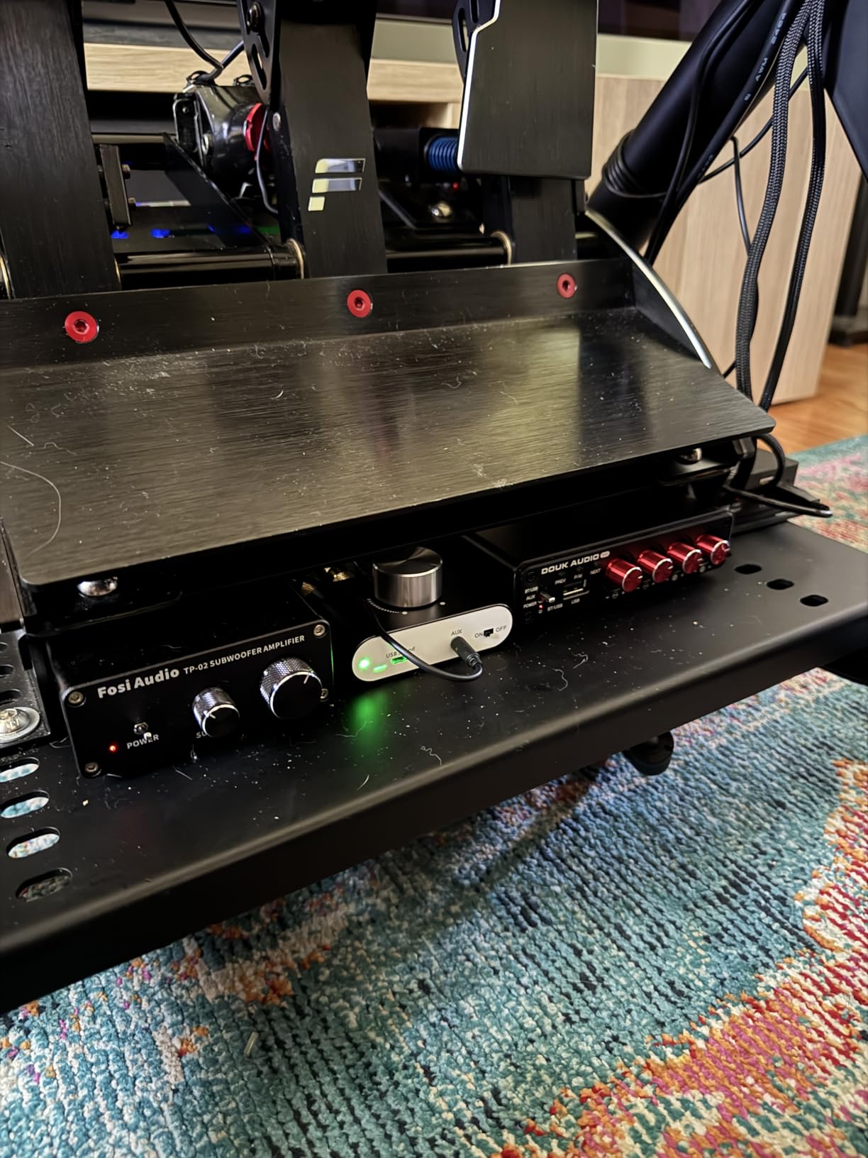 Nobsound Mini Bluetooth 5.0 Power Amplifier, Stereo Hi-Fi Digital Amp 2.0 Channel 50W×2 with AUX/USB/Bluetooth Input, Wireless Audio Receiver, PC Sound Card with Power Supply (Black) customer photo 1