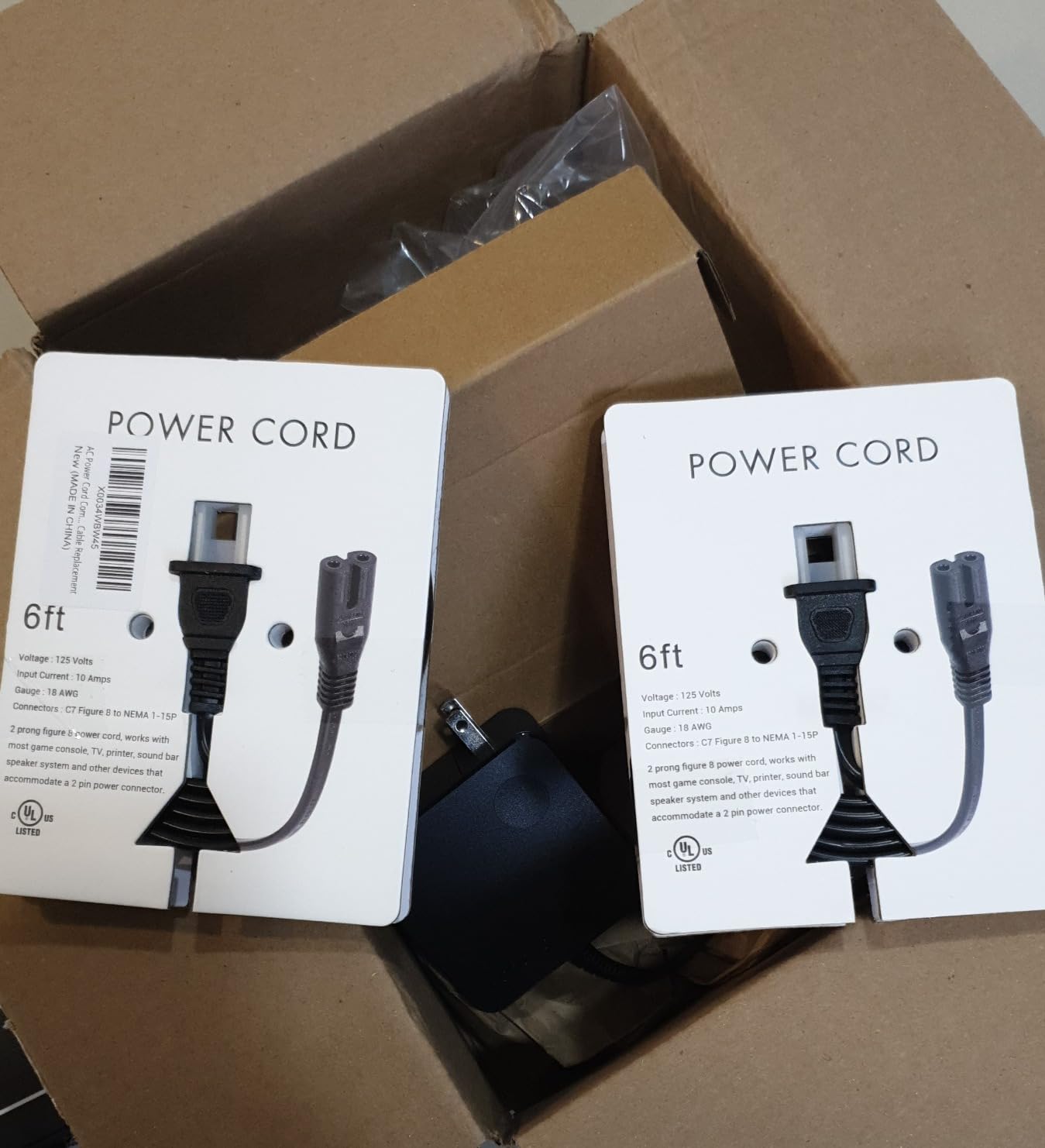 TPLTECH AC Power Cord for Sony PS5/PS4/PS3 Slim, Xbox Series S/Series X, Xbox One S/One X, 2 Prong C7 Universal Power Cable Replacement customer photo 1