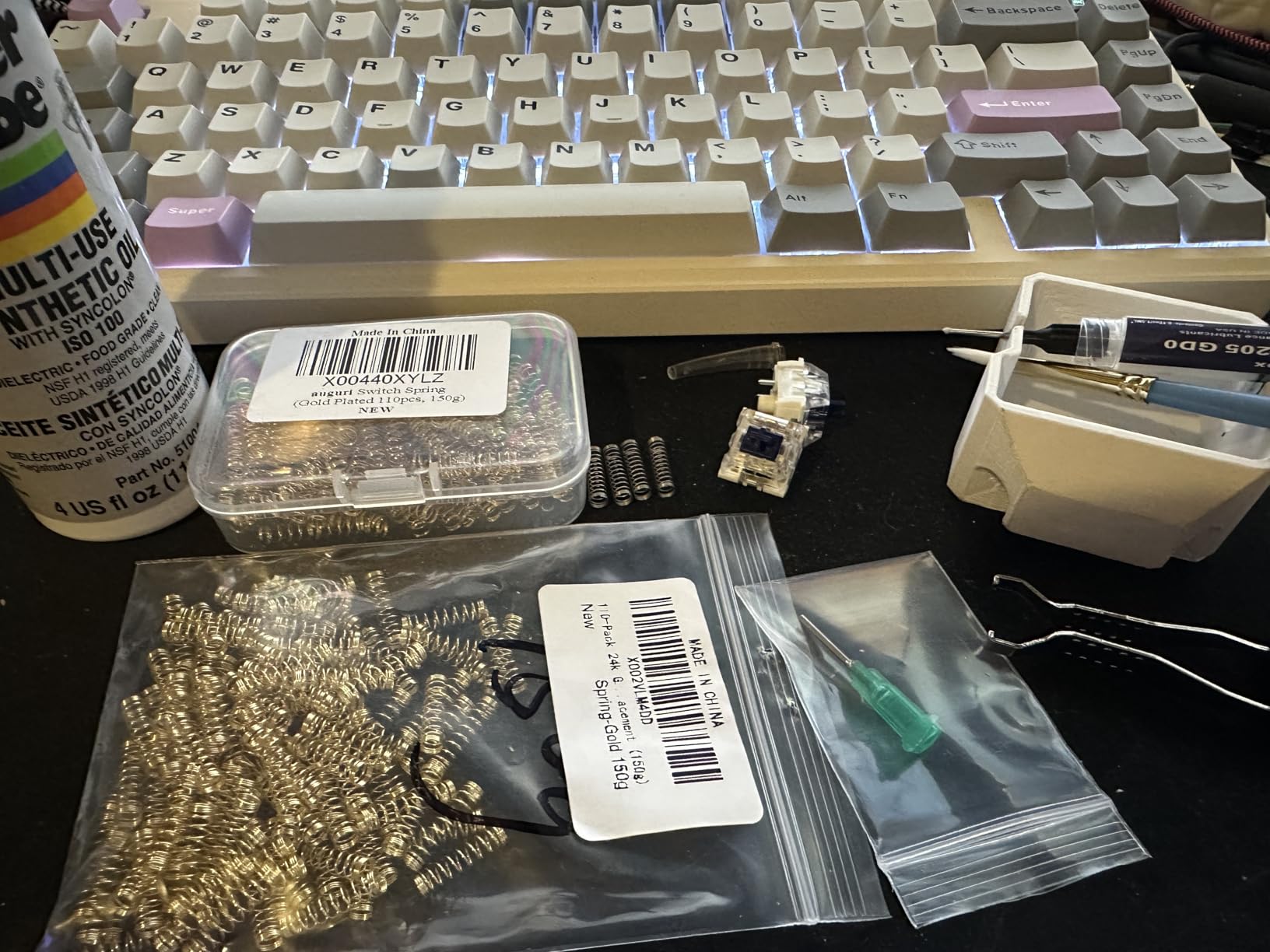 110-Pack 24k Gold-Plated Steel Custom Cherry MX Springs for Cherry Gateron MX switches Replacement (60g) customer photo 1