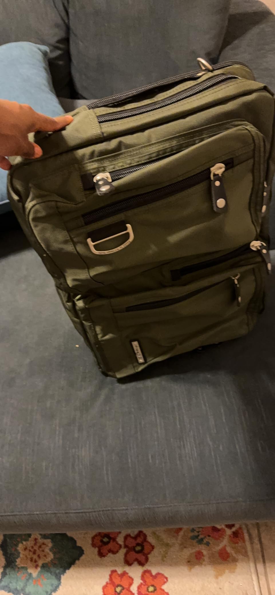 18.4 Inches Laptop Bag Multi-function Briefcase Backpack with Handle and Shoulder Strap Fits Up To 19 Inch Laptops Notebook Computer (Army Green) customer photo 1
