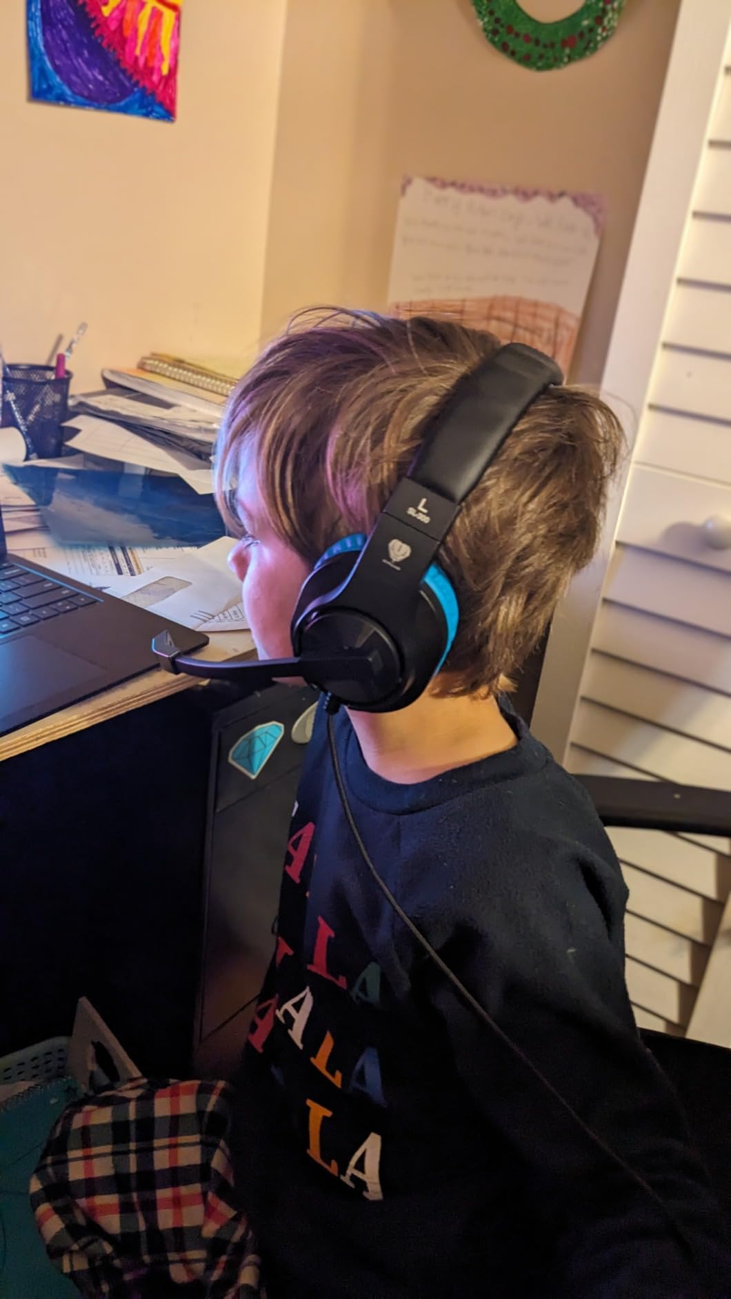 BlueFire Kids Headphones for Online School, Children, Teens, Boys, Girls, 3.5mm Stereo Over-Ear Gaming Headphone with Microphone and Volume Control for PS4, PS5, New Xbox One customer photo 2
