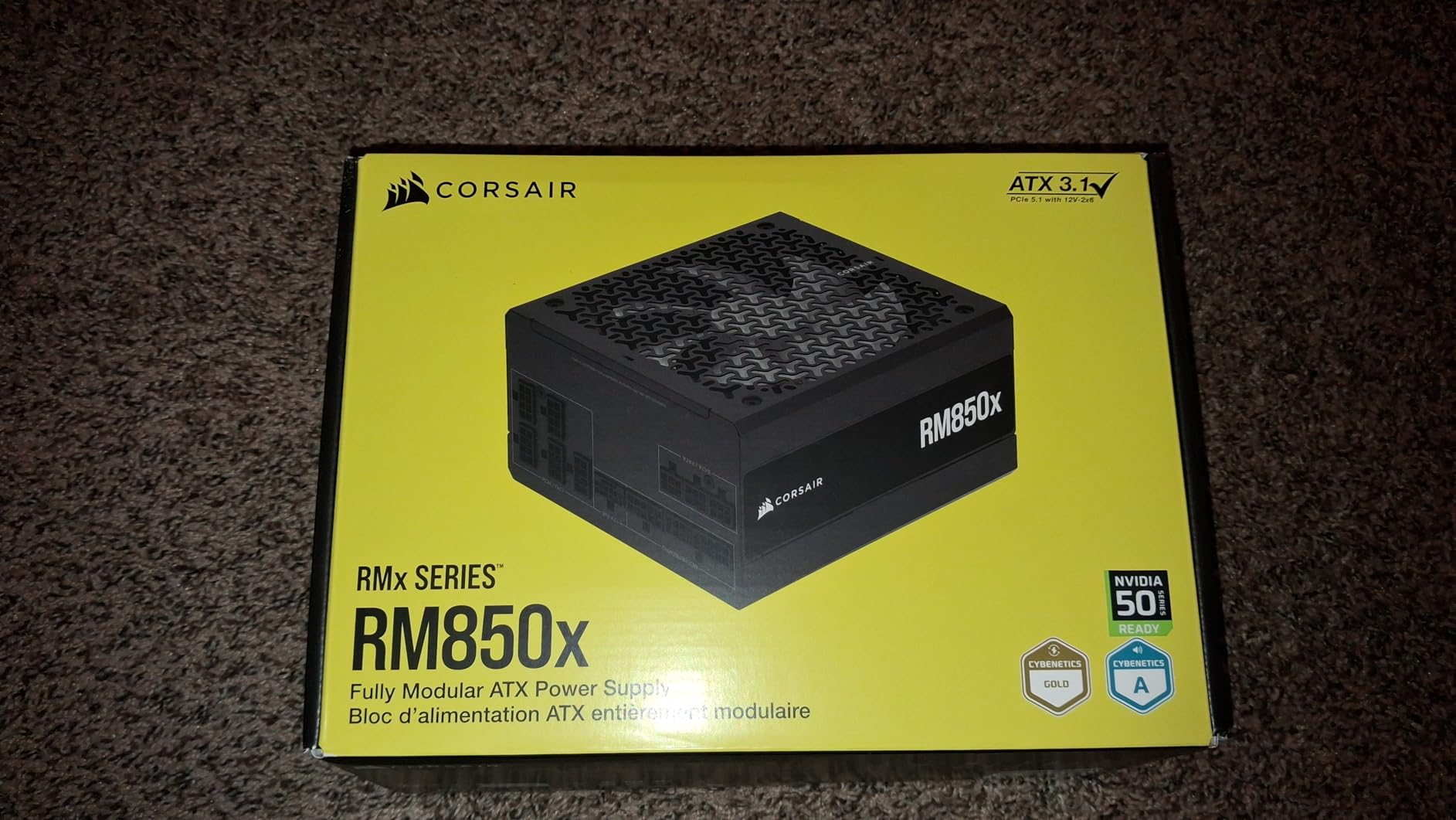 Corsair RMX Series, RM750x, 750 Watt, 80+ Gold Certified, Fully Modular Power Supply (Low Noise, Zero RPM Fan Mode, 105°C Capacitors, Fully Modular Cables, Compact Size) Black customer photo 1