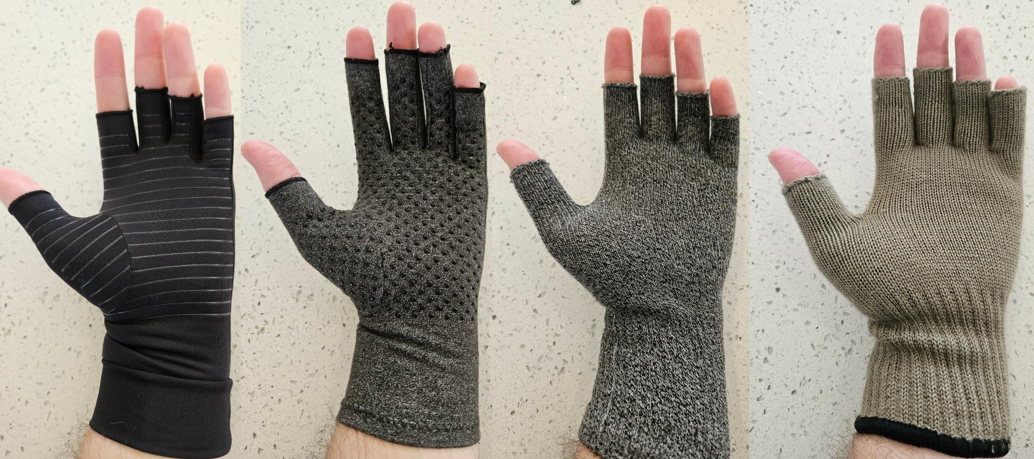 VITAL SALVEO Fingerless Recovery Gloves Stretchy Hands Office Unisex Half Finger Typing Texting Circulation Gloves (Pair) customer photo 2