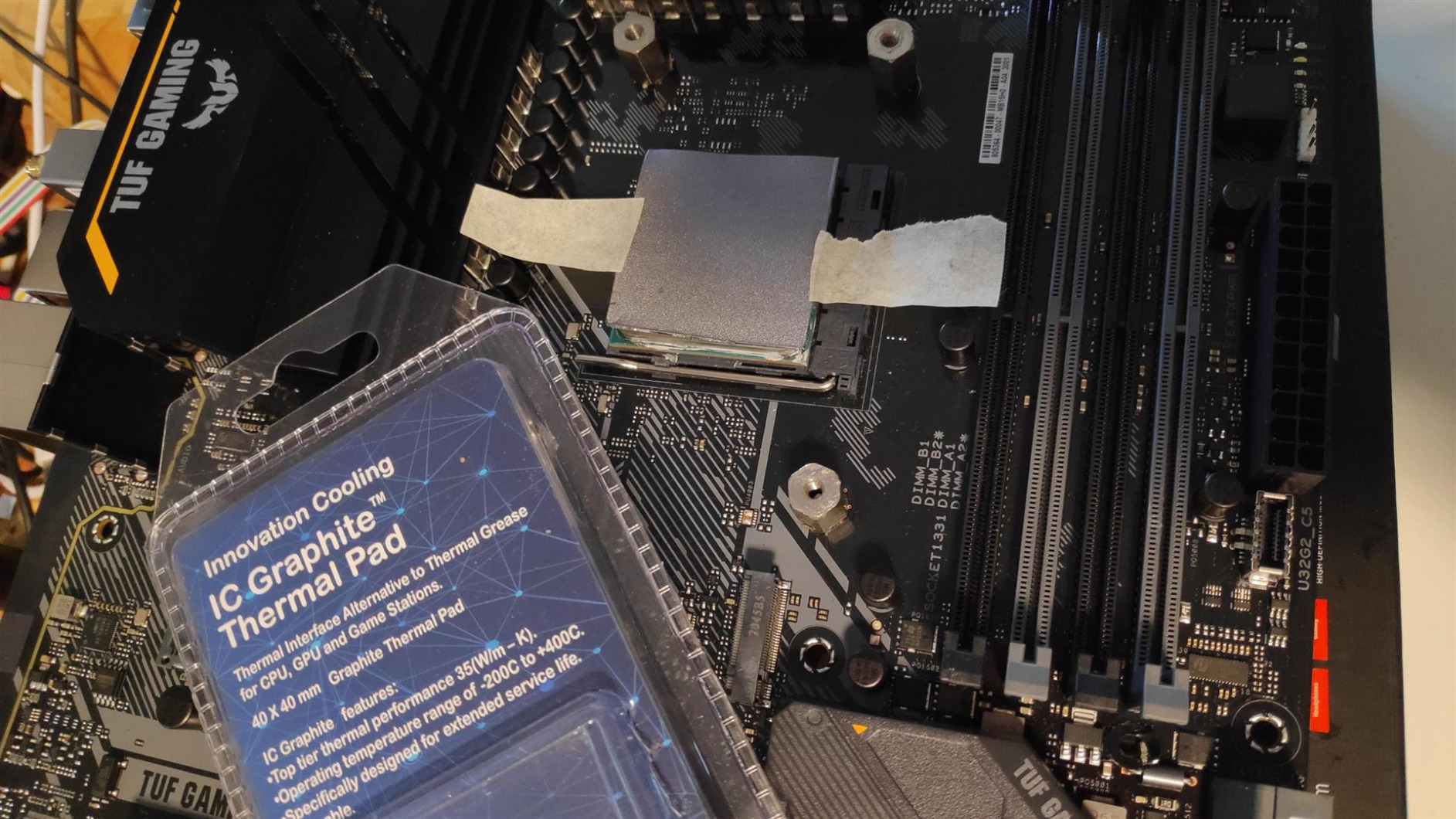 Graphite Thermal Pad - Permanent Replacement for Thermal Paste/Grease (40 X 40mm) customer photo 1