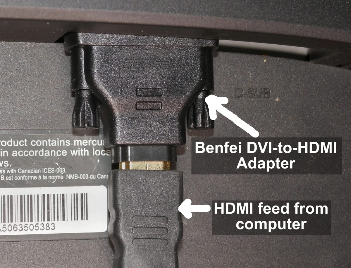 BENFEI DVI to HDMI, Bidirectional DVI-D to HDMI Male to Female Adapter with Gold-Plated Cord 2 Pack customer photo 1
