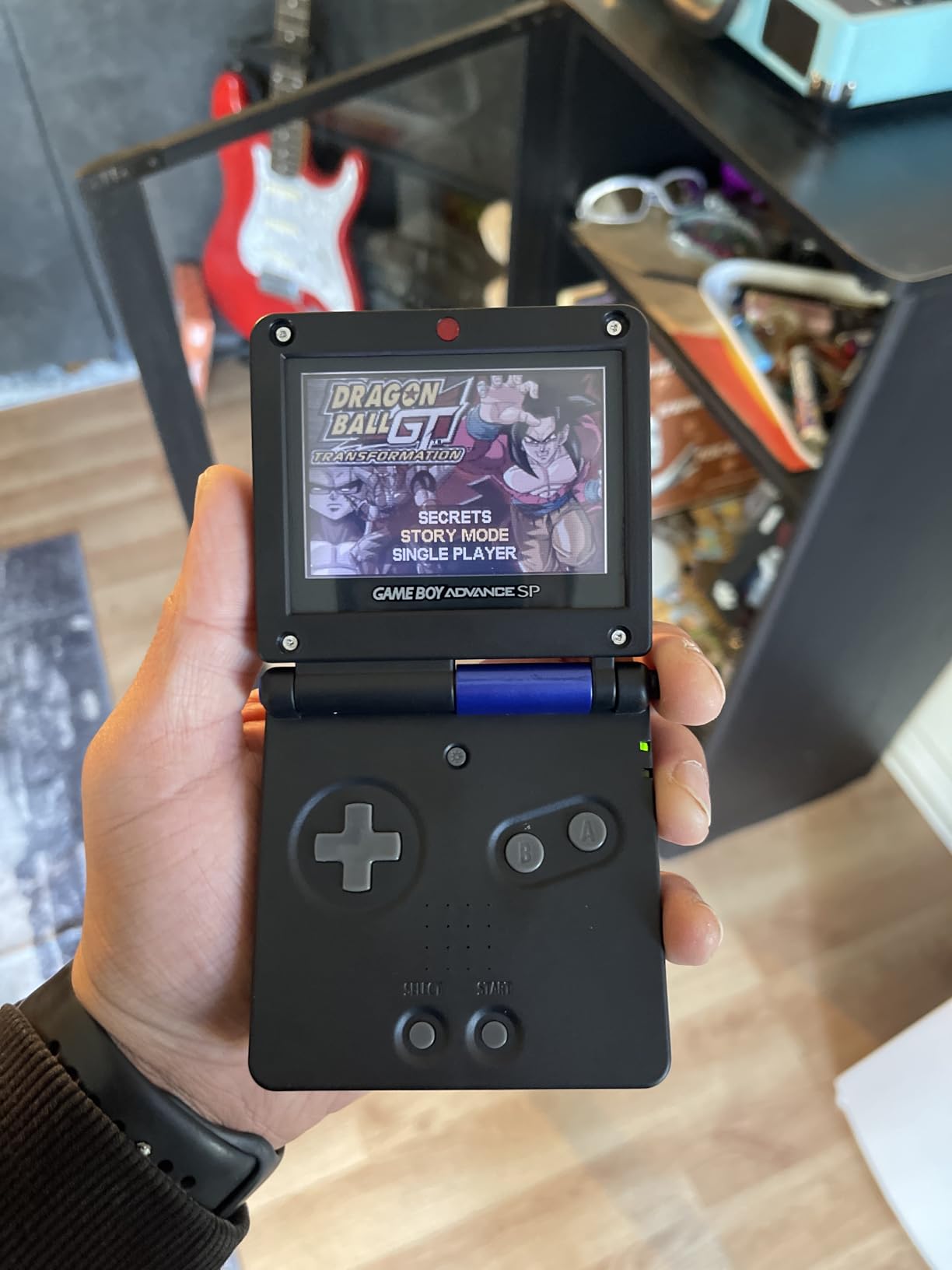 OSTENT Full Housing Shell Case Cover Replacement for Nintendo GBA SP Gameboy Advance SP - Color Black customer photo 1
