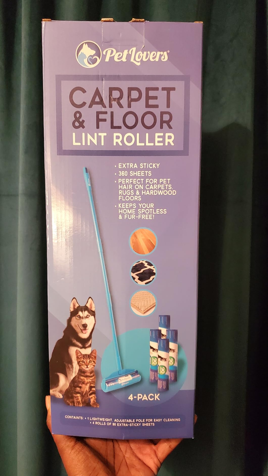 PetLovers Extra Sticky Lint Roller Mega Value Set 450 Sheets for Pet Hair Removal and Clothes, Dog and Cat Lint Remover 5 Pack customer photo 1