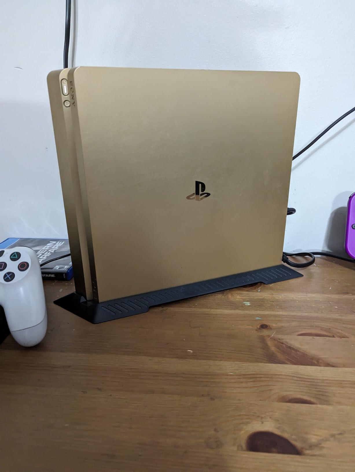 Vertical Stand for PS4 Slim PlayStation 4 Slim Console with Built-in Cooling Vents and Non-Slip Feet customer photo 2
