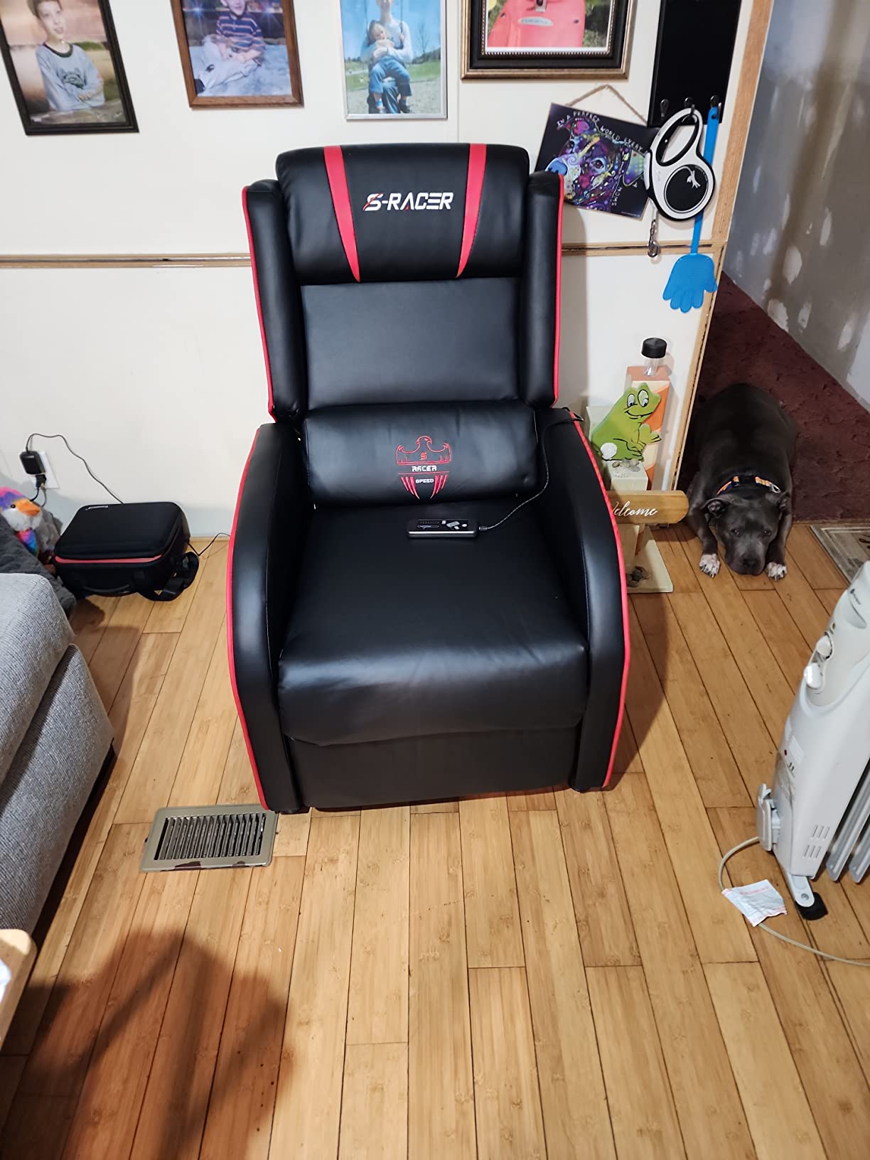 Homall Gaming Massage Recliner Chair Racing Style Single Living Room Sofa Recliner PU Leather Recliner Seat Comfortable Ergonomic Home Theater Seating (Red) customer photo 1