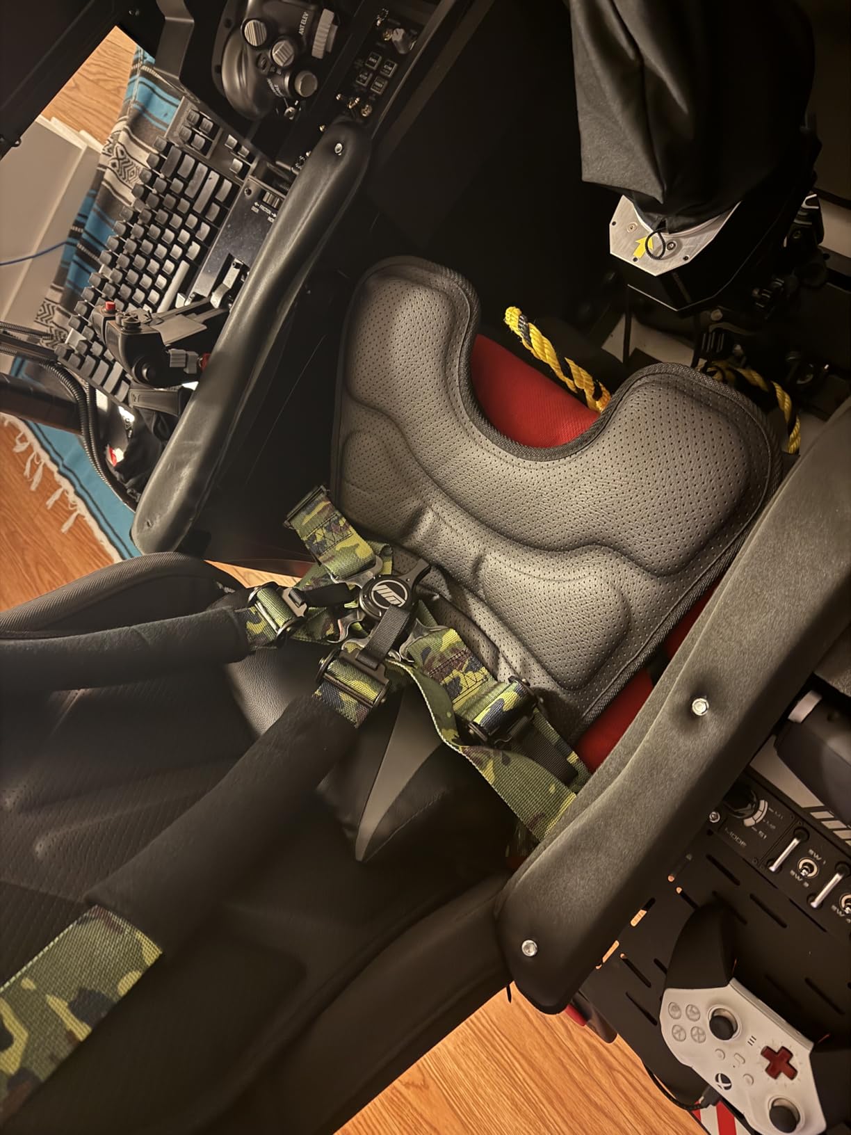 OpenWheeler Racing and Flight Simulation Cockpit Four Point Harness. Virtual Reality add-on. Red customer photo 1