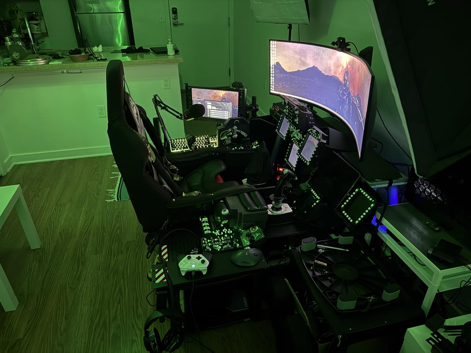 OpenWheeler Racing and Flight Simulation Cockpit Four Point Harness. Virtual Reality add-on. Red customer photo 2