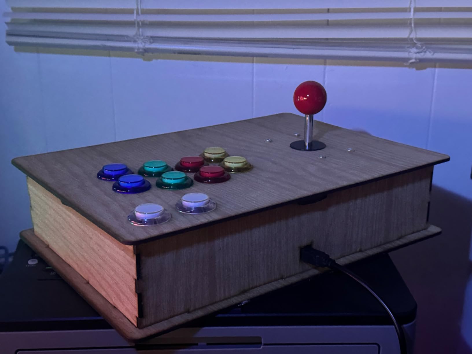 Qenker 2-Player LED Arcade Game DIY Kit for USB MAME PC & Raspberry Pi - 2 Joysticks, 20 LED Buttons, 2 Zero Delay Encoders (Mixed Color) customer photo 2