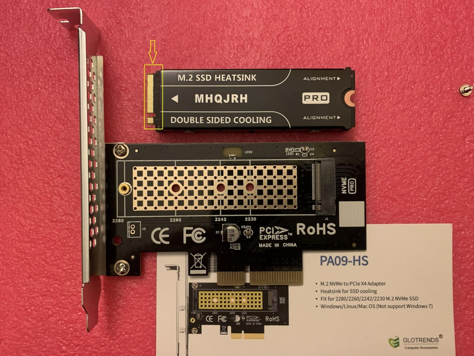 MHQJRH M.2 2280 SSD heatsink, Double-Sided Heat Sink, with Thermal Silicone pad for PC / PS5 M.2 PCIE NVMe SSD or M.2 SATA SSD customer photo 1