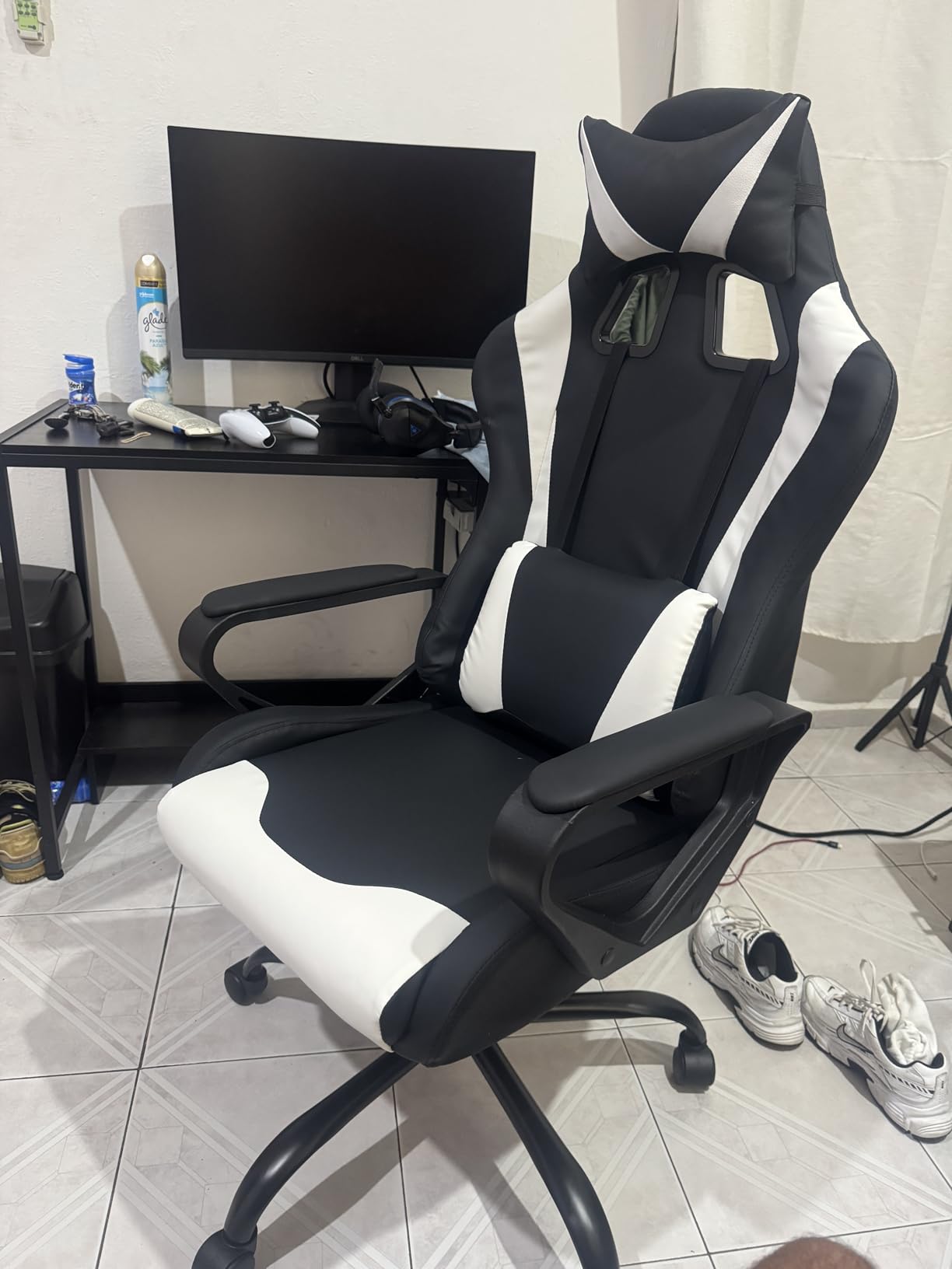 BestOffice High-Back Gaming Chair PC Office Chair Computer Racing Chair PU Desk Task Chair Ergonomic Executive Swivel Rolling Chair with Lumbar Support for Back Pain Women, Men,White customer photo 1