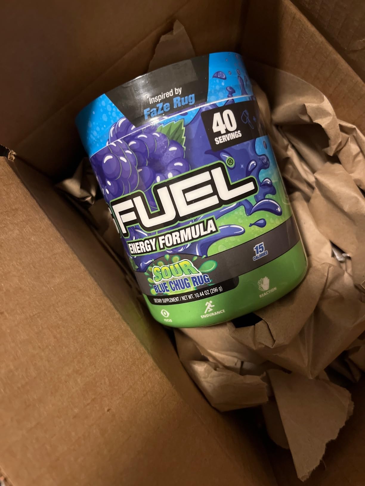 G Fuel Chug Rug Energy Drink Powder, Pre Workout Caffeine Mix for Gaming, Sugar Free Focus Amino, Vitamin + Antioxidants, 10.44oz (Sour Blue Raspberry, 40 Servings) customer photo 2