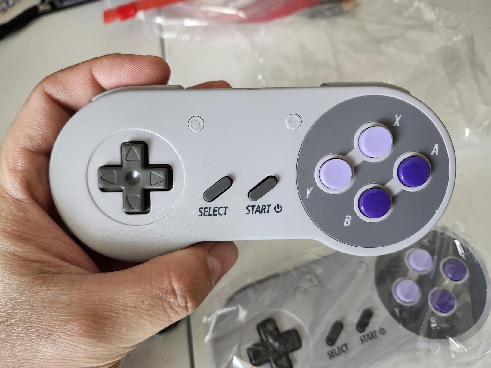2 Pack 2.4 GHz Wireless USB Controller Compatible with SNES Games, SNES Retro USB PC Super Classic Controller for Windows PC MAC Linux Genesis Raspberry Pi Retropie (Multicolored Keys) customer photo 2