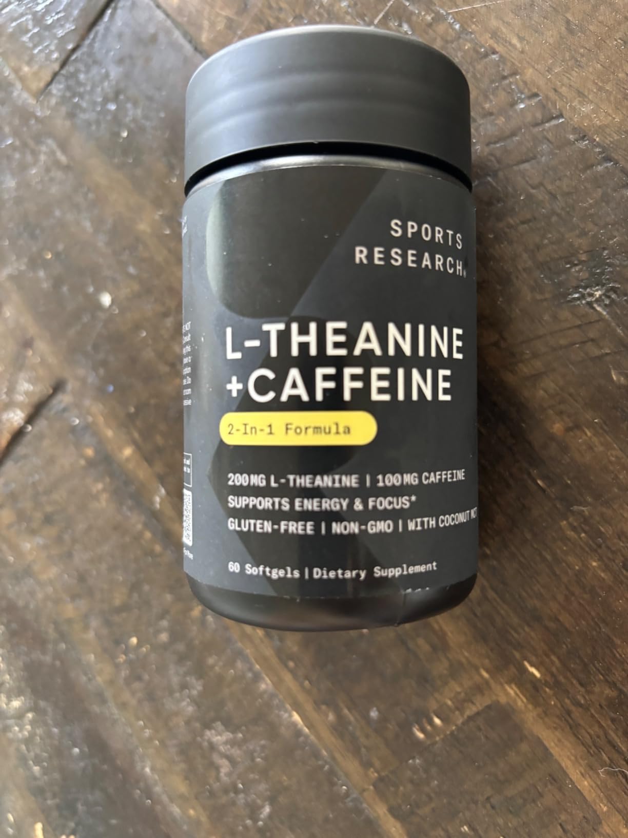 Sports Research L-Theanine Supplement with Caffeine & Coconut MCT Oil - Focused Energy, Alertness & Relaxation Without Drowsiness - 200mg L Theanine, 100mg Organic Caffeine - 60 Liquid Softgels customer photo 1