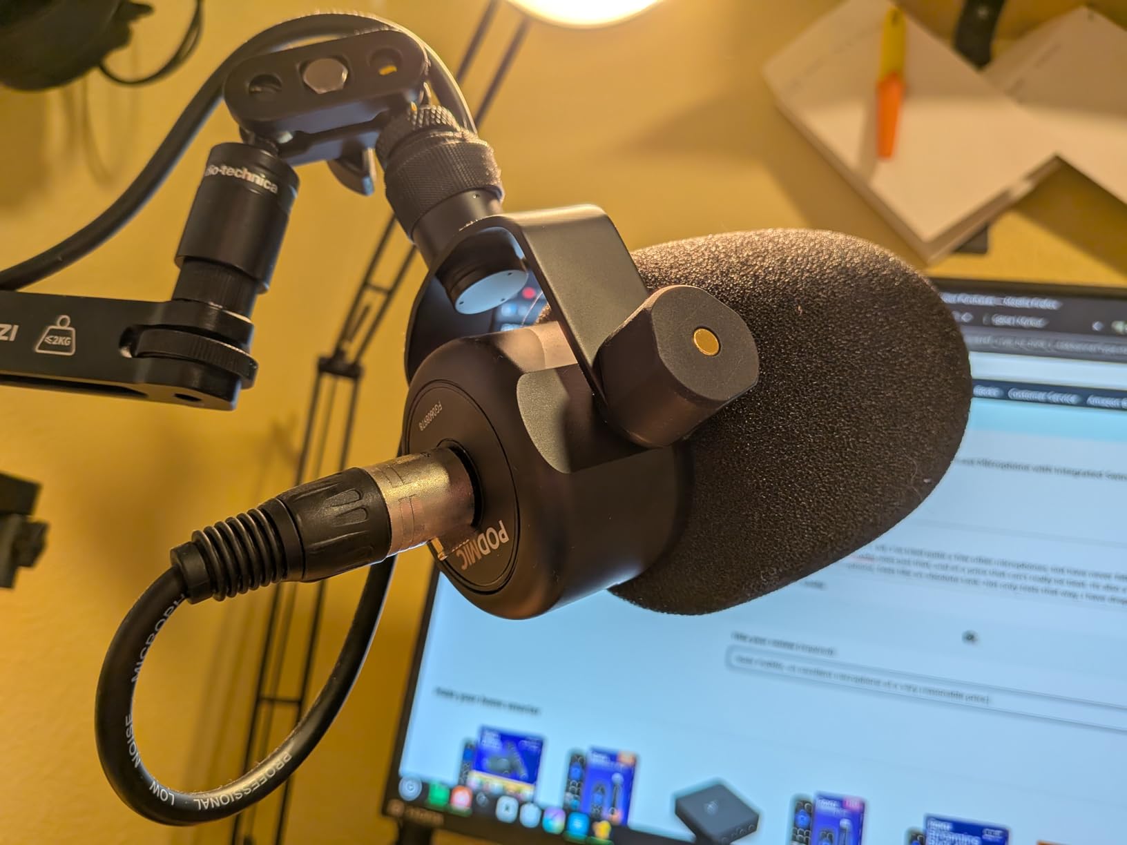 RØDE PodMic Cardioid Dynamic Broadcast Microphone with Integrated Swing Mount for Podcasting, Streaming, Gaming, and Voice Recording customer photo 2