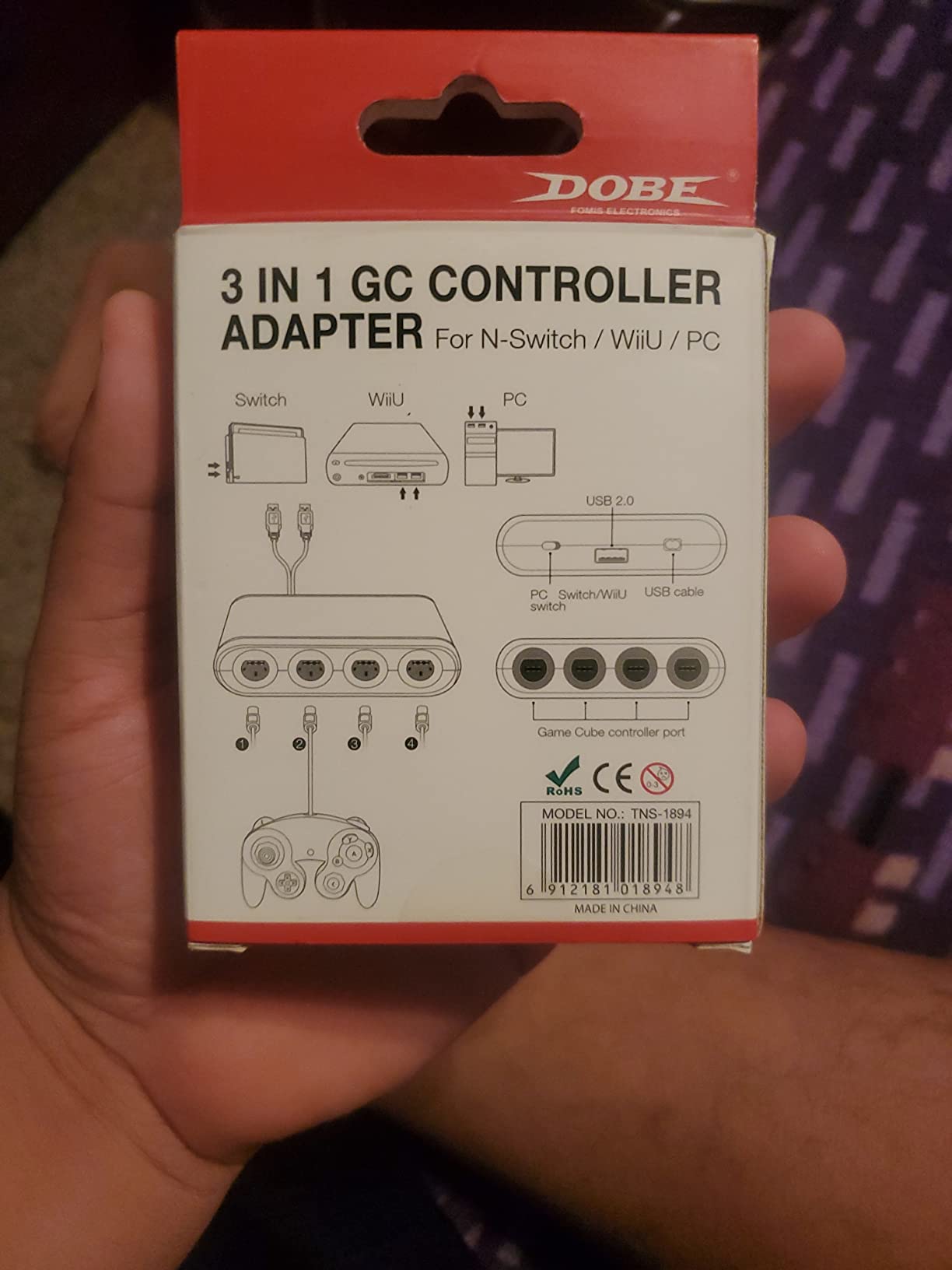 Dobe GameCube Controller Adapter for Nintendo Switch, Wii U, and PC - 4-Port Compatible With Super Smash Bros customer photo 2